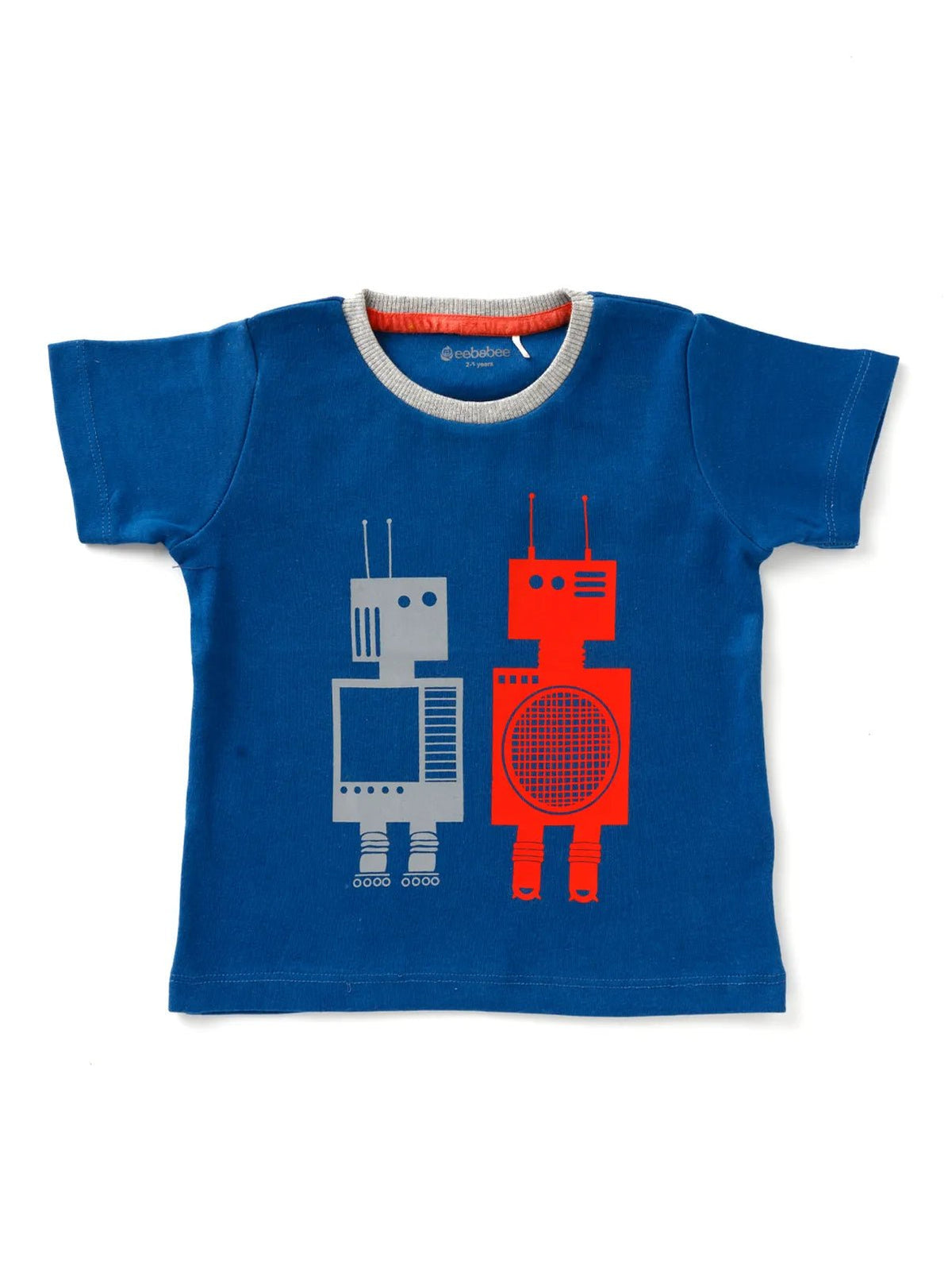 Half sleeve blue graphic t-shirt for baby