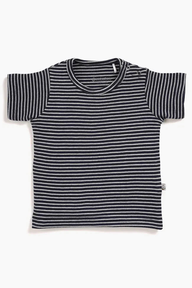 BABY BOYS STRIPED TEE & DENIM SHORTS SET