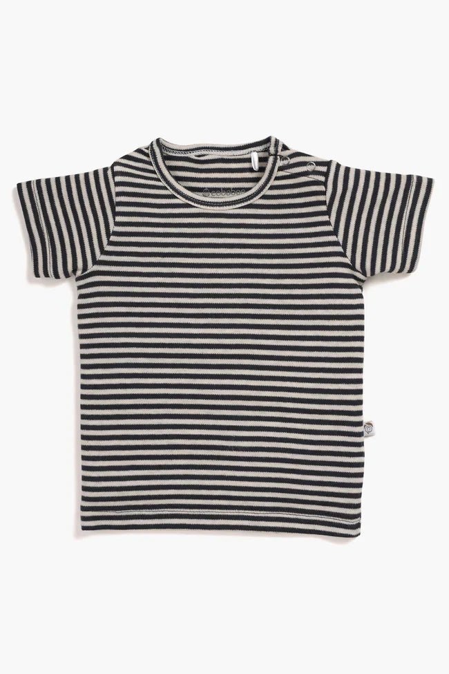 BABY BOYS STRIPED TEE & DENIM SHORTS SET
