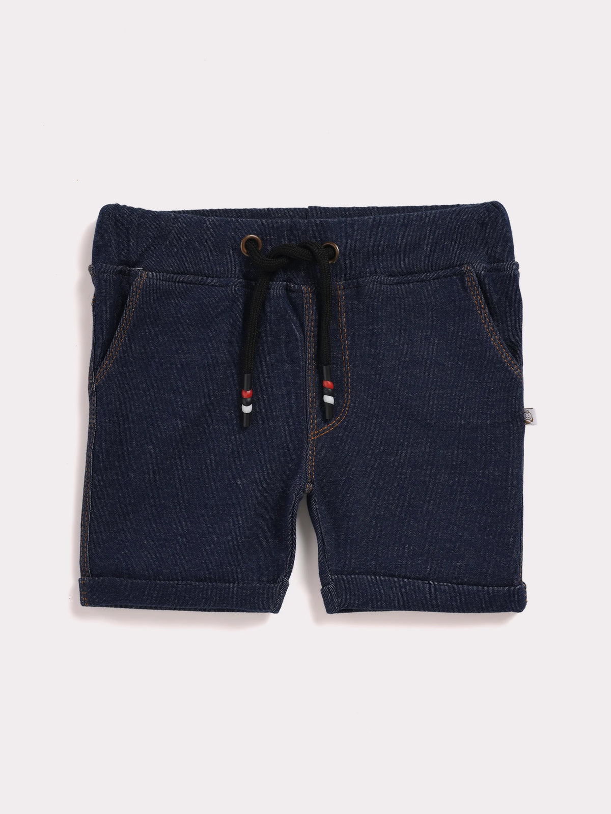 Half sleeve green & navy blue denim shorts &  t-shirt set for baby