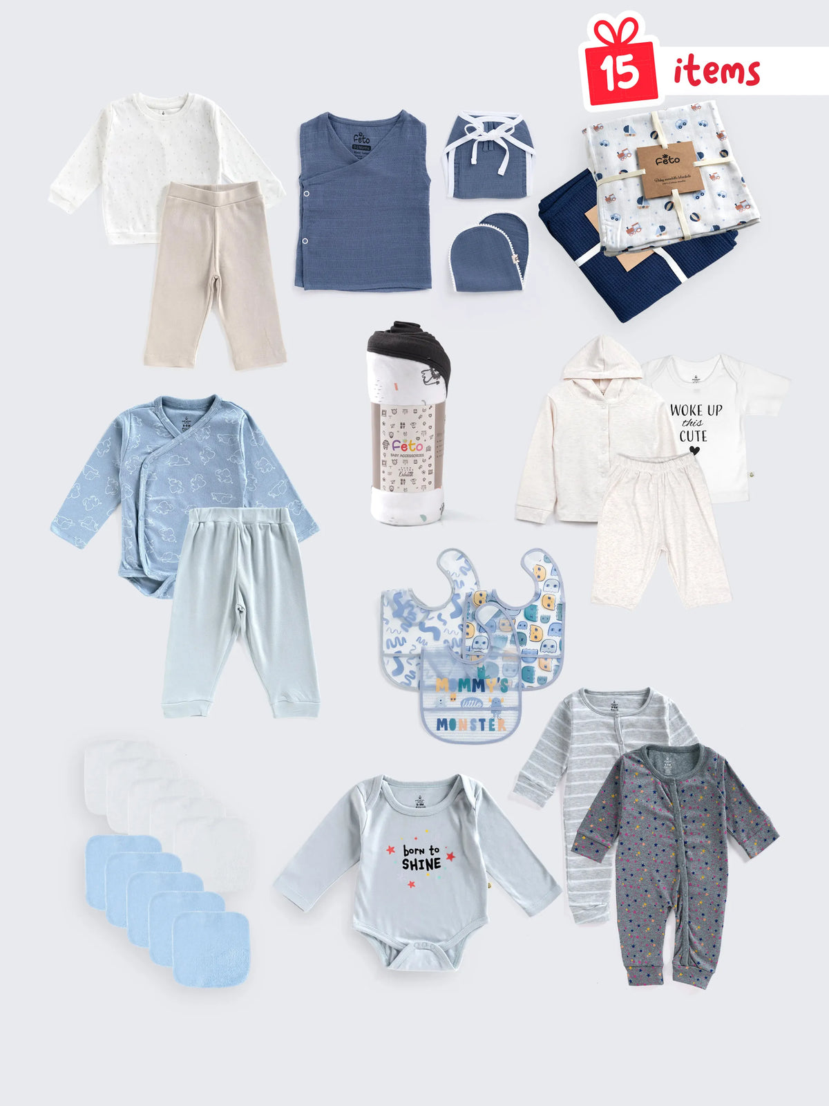 Unisex Baby Essentials Mega Bundle – 15 Items