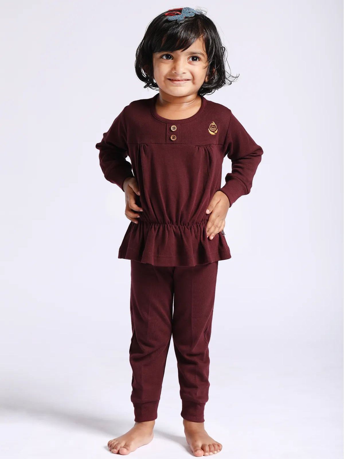 Baby Girl Combo – 3 Camisole Vests + Full Sleeve Solid Frock Set