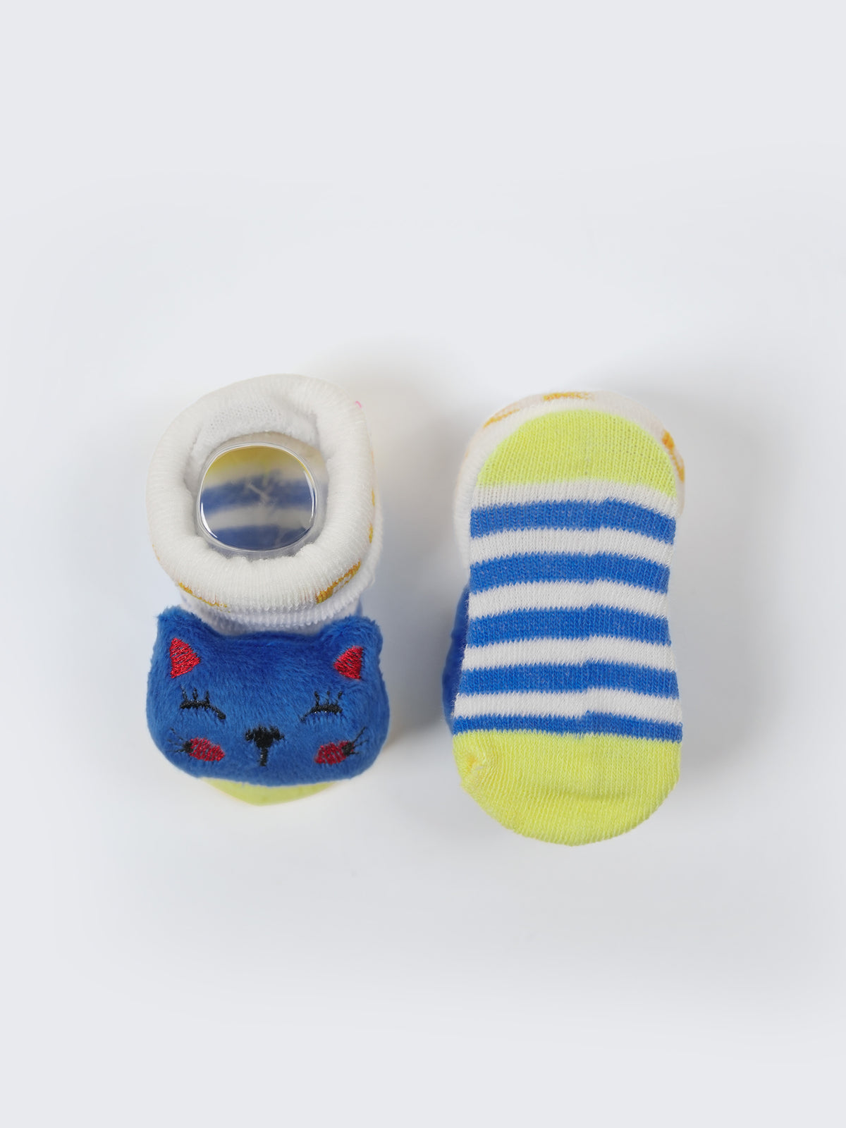 Baby Plush Rattle Socks Strawberry & Cat Design