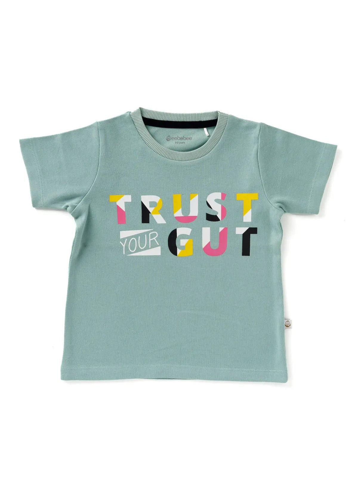 Half-sleeve cyan graphic t-shirt for baby