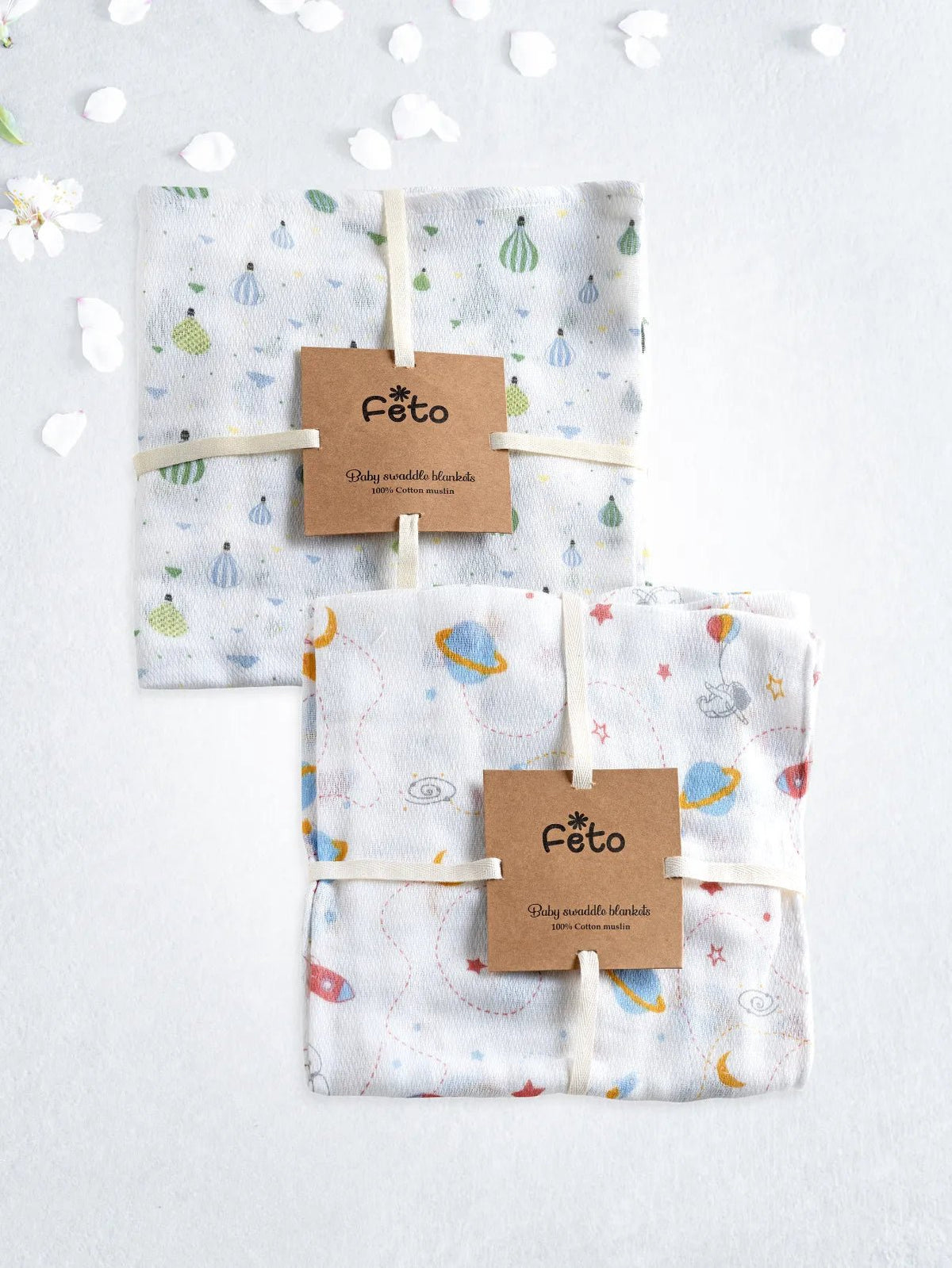 COTTON MUSLIN SWADLE WRAP 2PCS