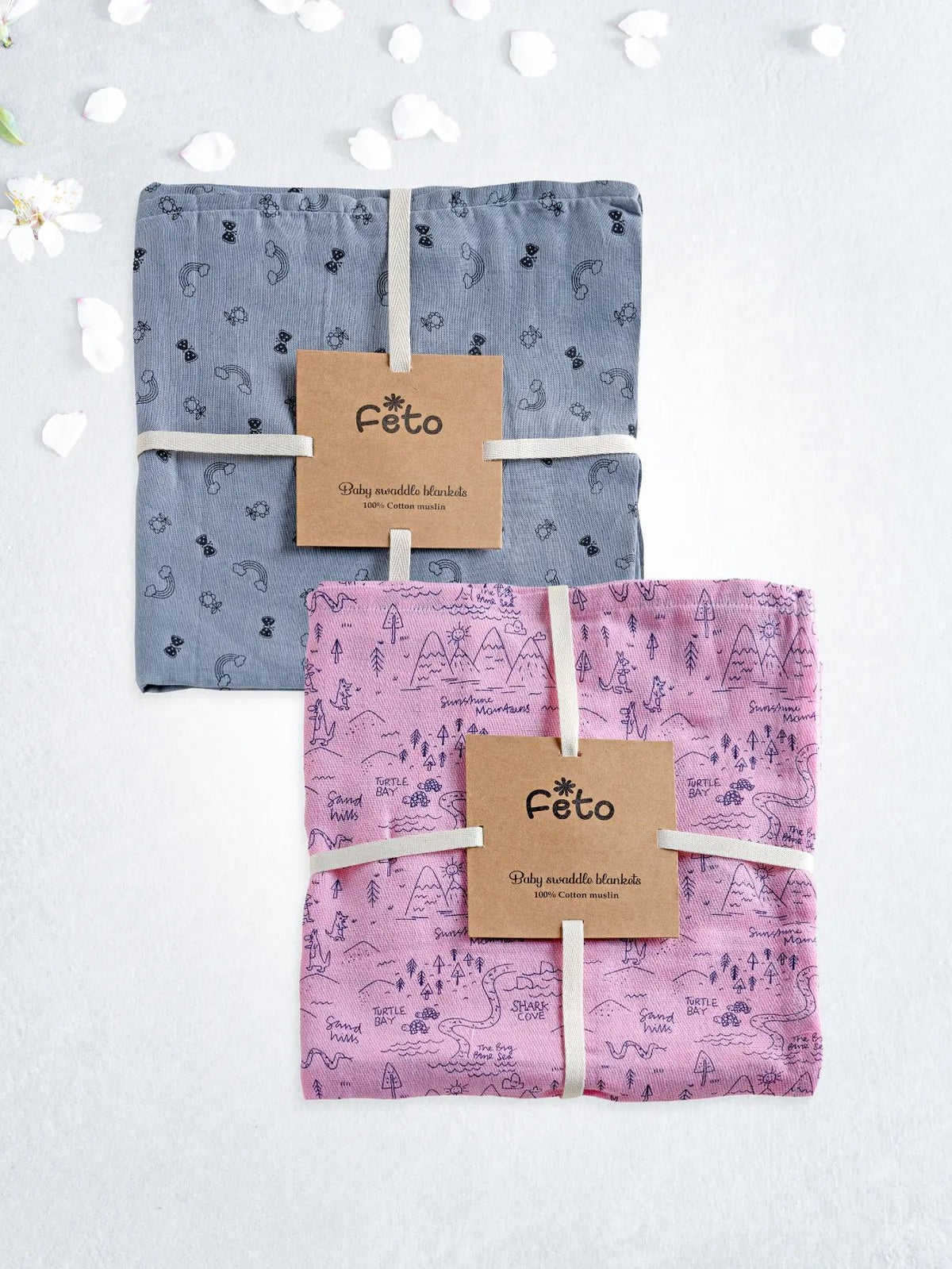 COTTON MUSLIN SWADLE WRAP 2PCS