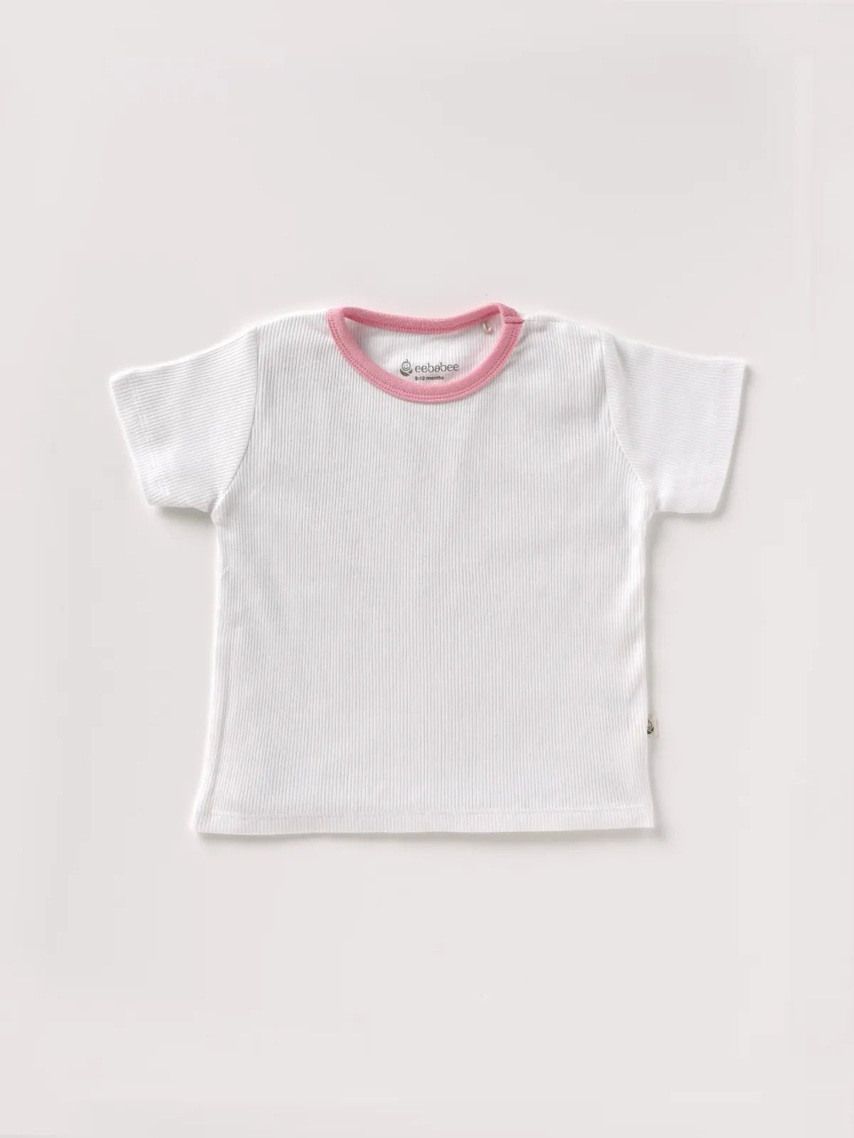 Half sleeve pure white, pink summer outfit for baby