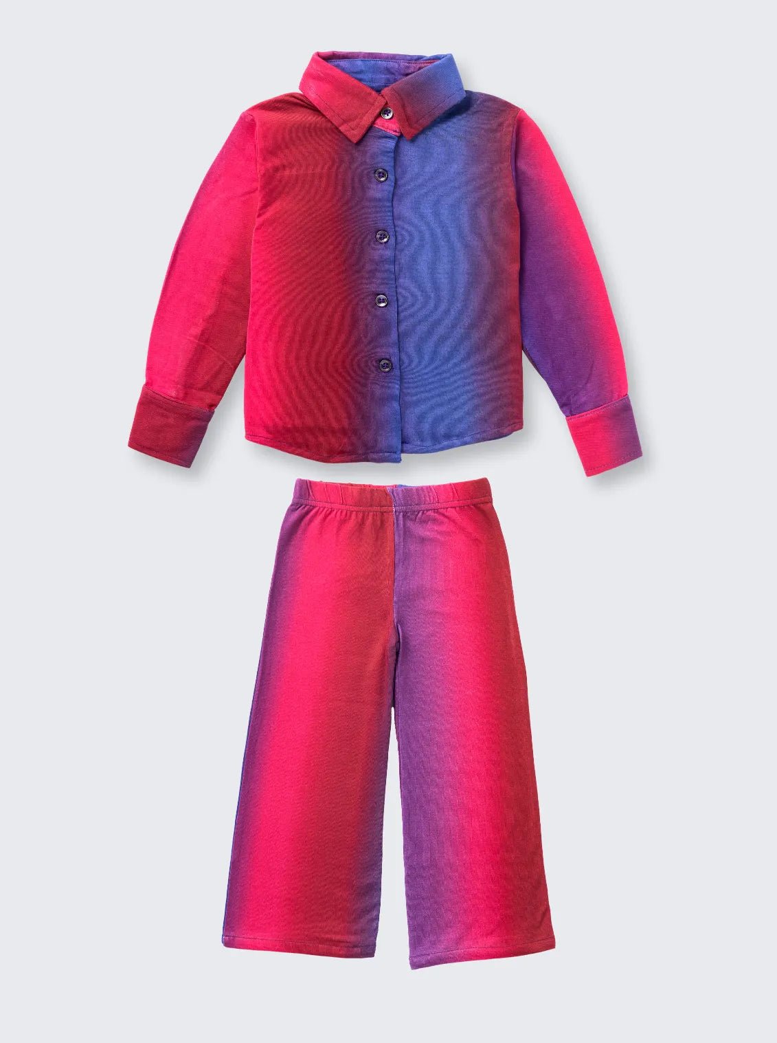 Girls Dual-Tone Pink & Blue Comfy Co-Ord Set