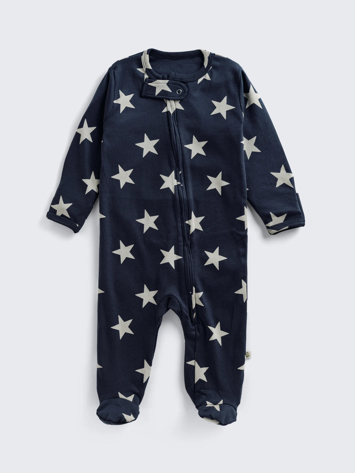 Star Print Footed Baby Sleepsuit with 2-Way Zipper