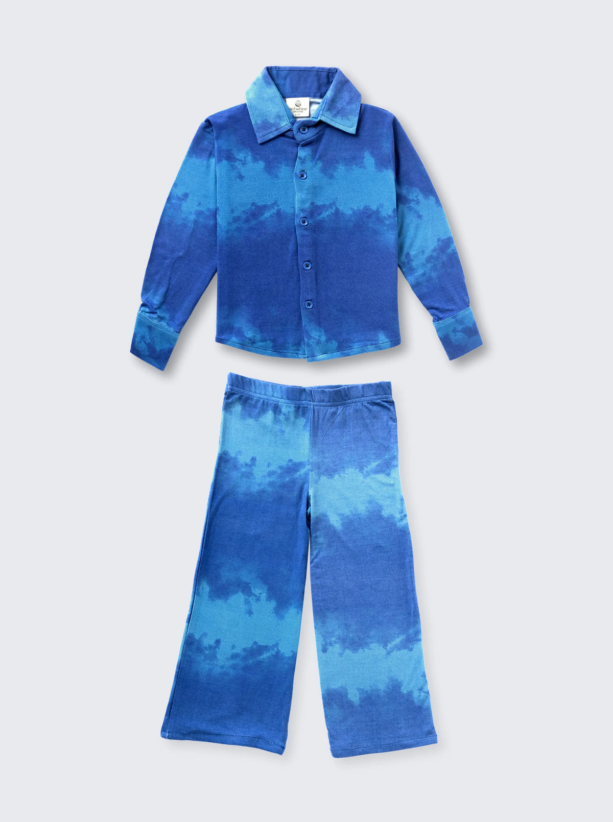 Girls Tie-Dye Comfy Co-ord Set - Bright Blue