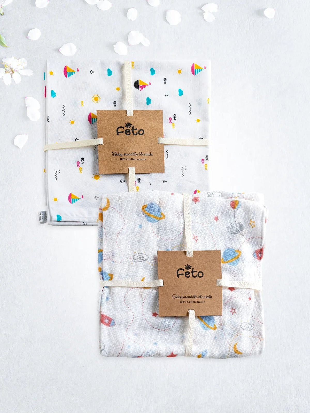 COTTON MUSLIN SWADLE WRAP 2PCS