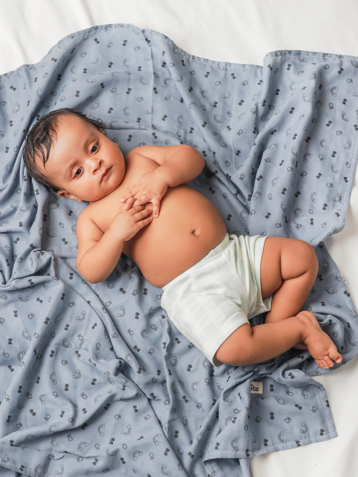 COTTON MUSLIN SWADLE WRAP - BUTTERFLY RAINBOW