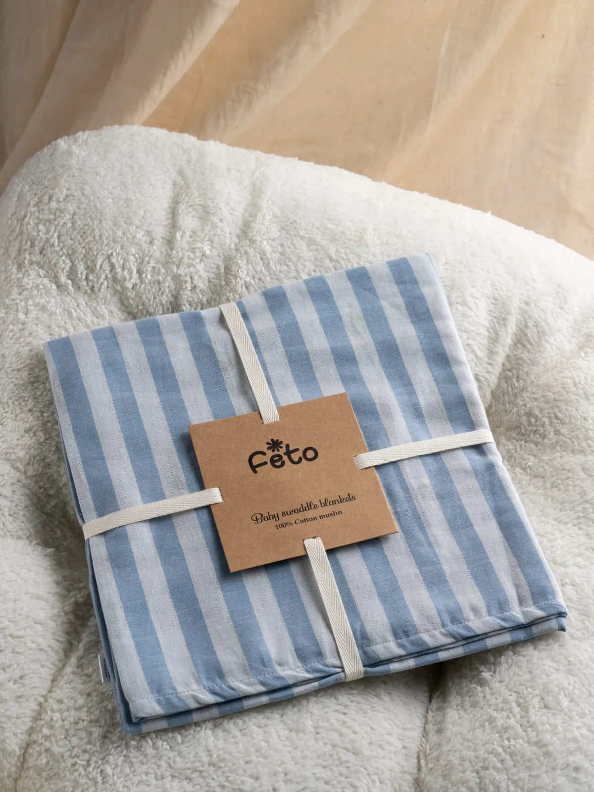 COTTON MUSLIN SWADLE WRAP - STRIPES