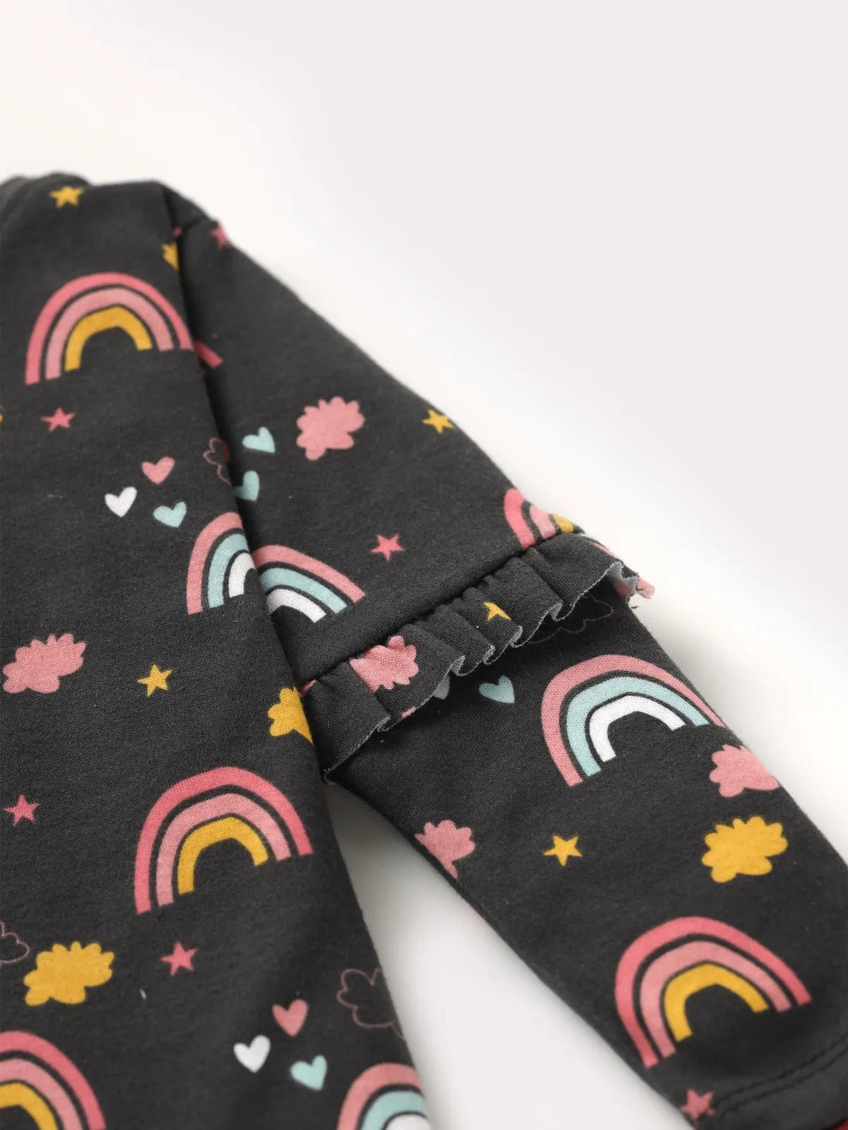 Full sleeve black frill set for baby girl