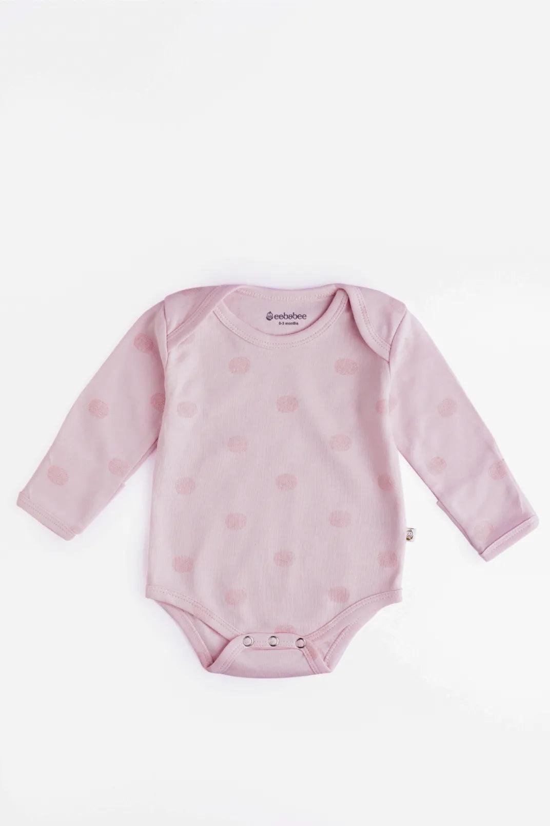 3-Pack Long Sleeve Baby Bodysuits – Soft Cotton with Foldover Mittens