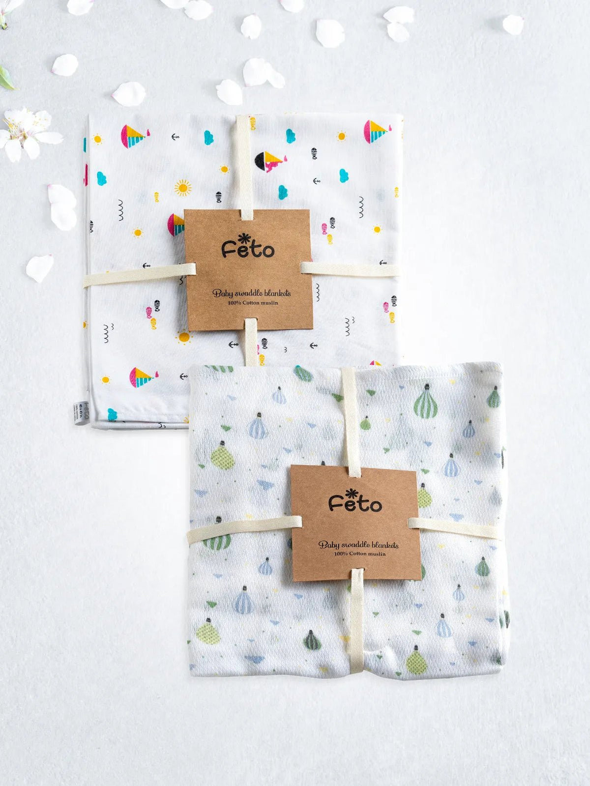 COTTON MUSLIN SWADLE WRAP 2PCS