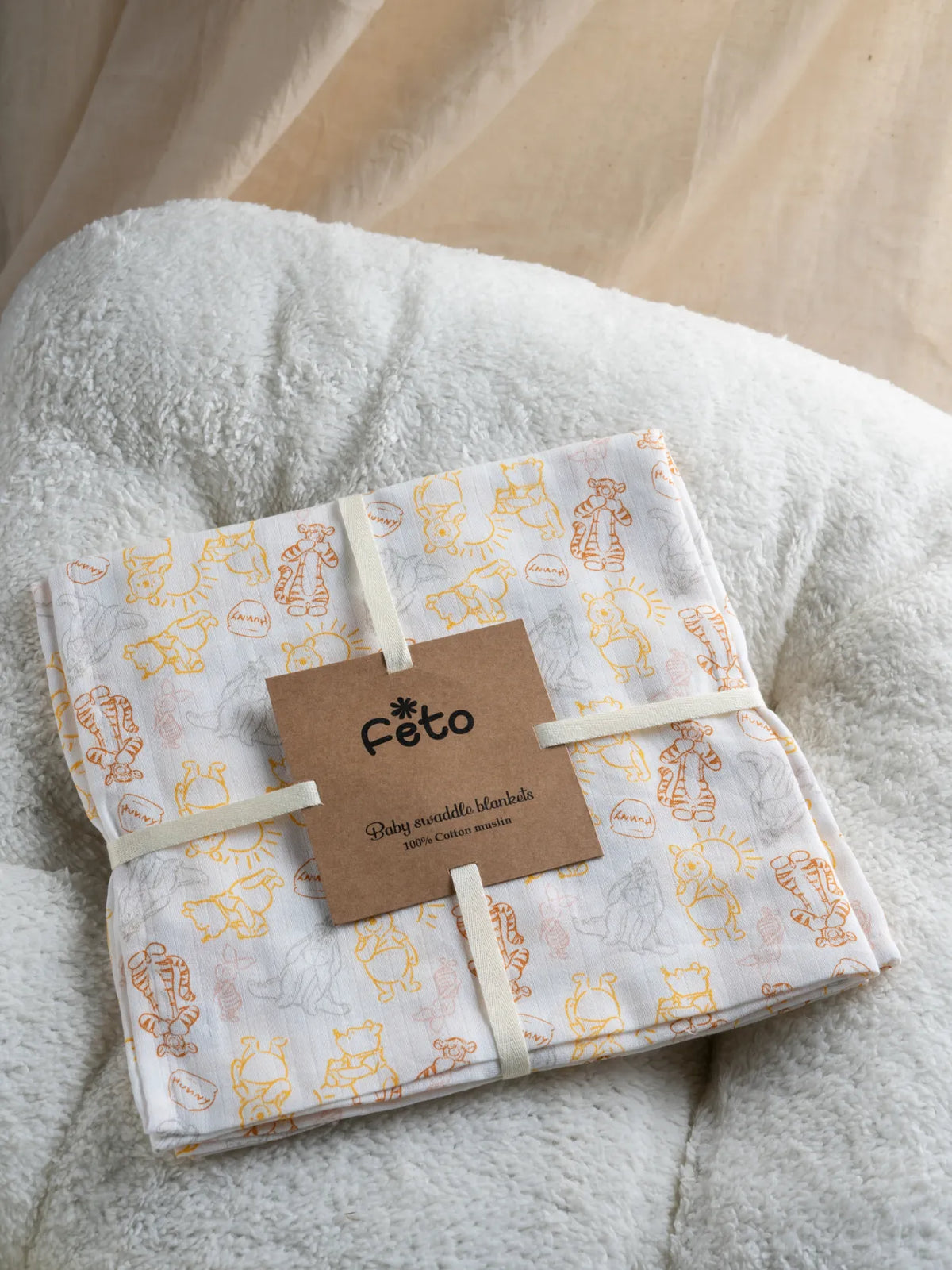 COTTON MUSLIN SWADLE WRAP - HUNNY