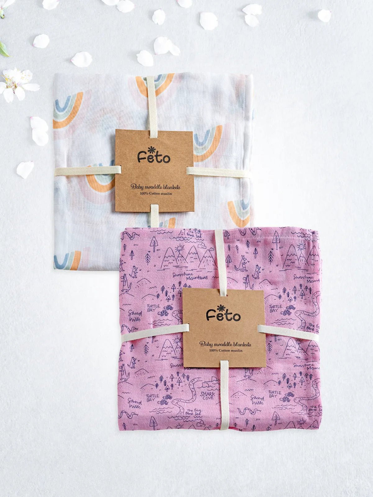 COTTON MUSLIN SWADLE WRAP 2PCS