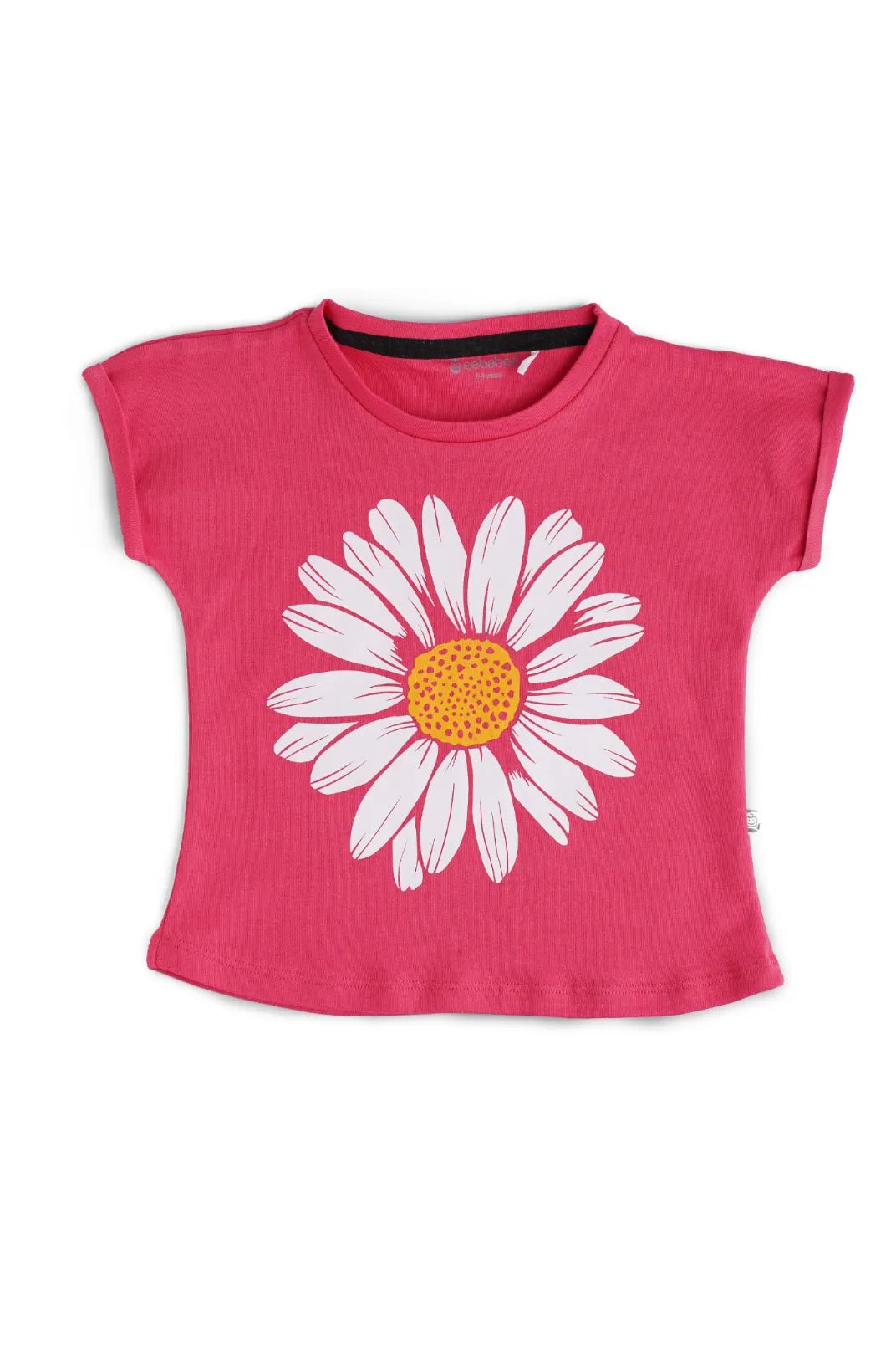 Half sleeve rose pink & white pattern in yellow t-shirt with leggings for baby girls
