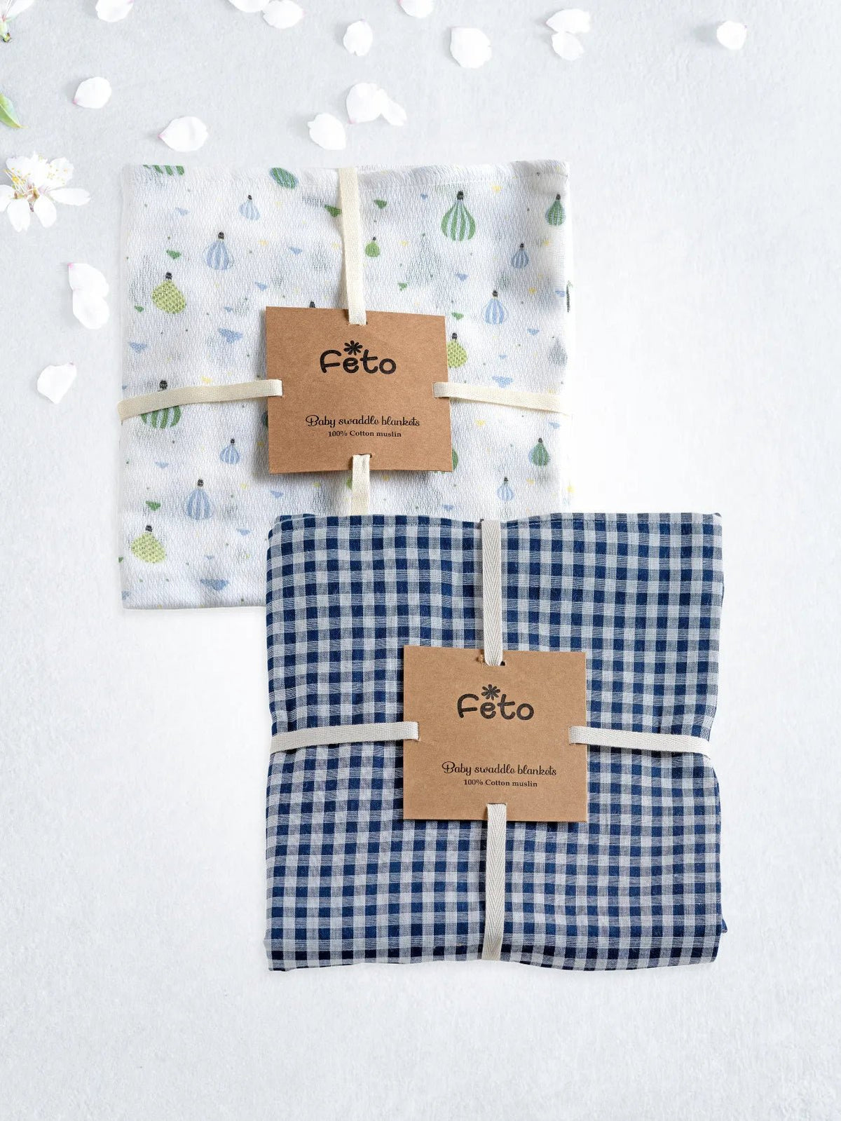 COTTON MUSLIN SWADLE WRAP 2PCS