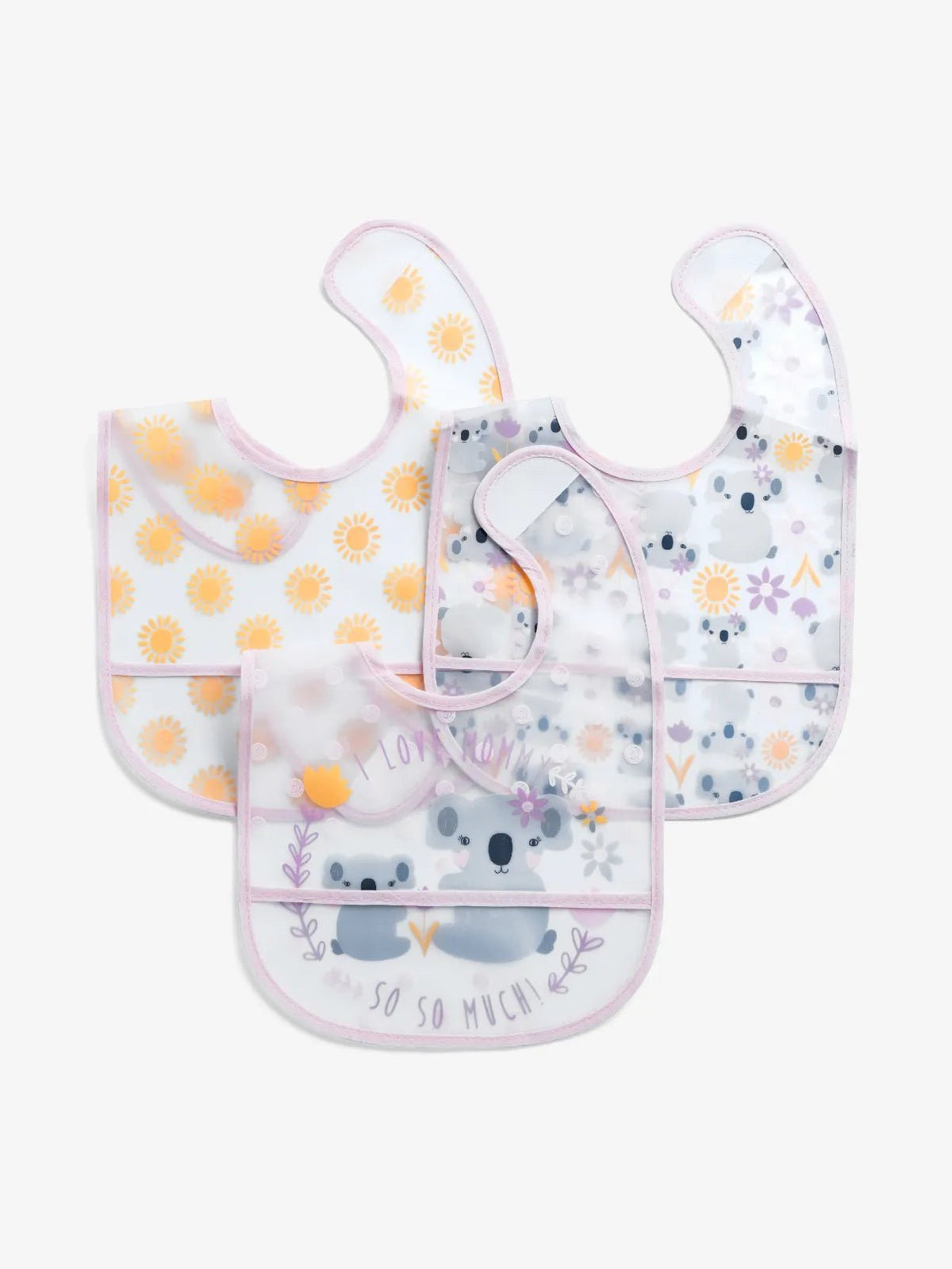 Eebabee & Feto 3-Piece Gift Pack for Baby Girl – Bodysuit, T-Shirt & Printed Bib