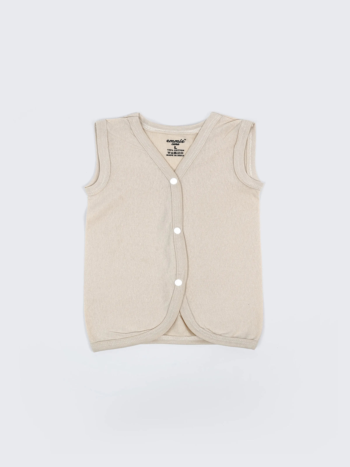 Baby Cotton Sleeveless Jabla Set – Solid Pastel Colors Front Open Newborn Vest Combo (3 Pieces)