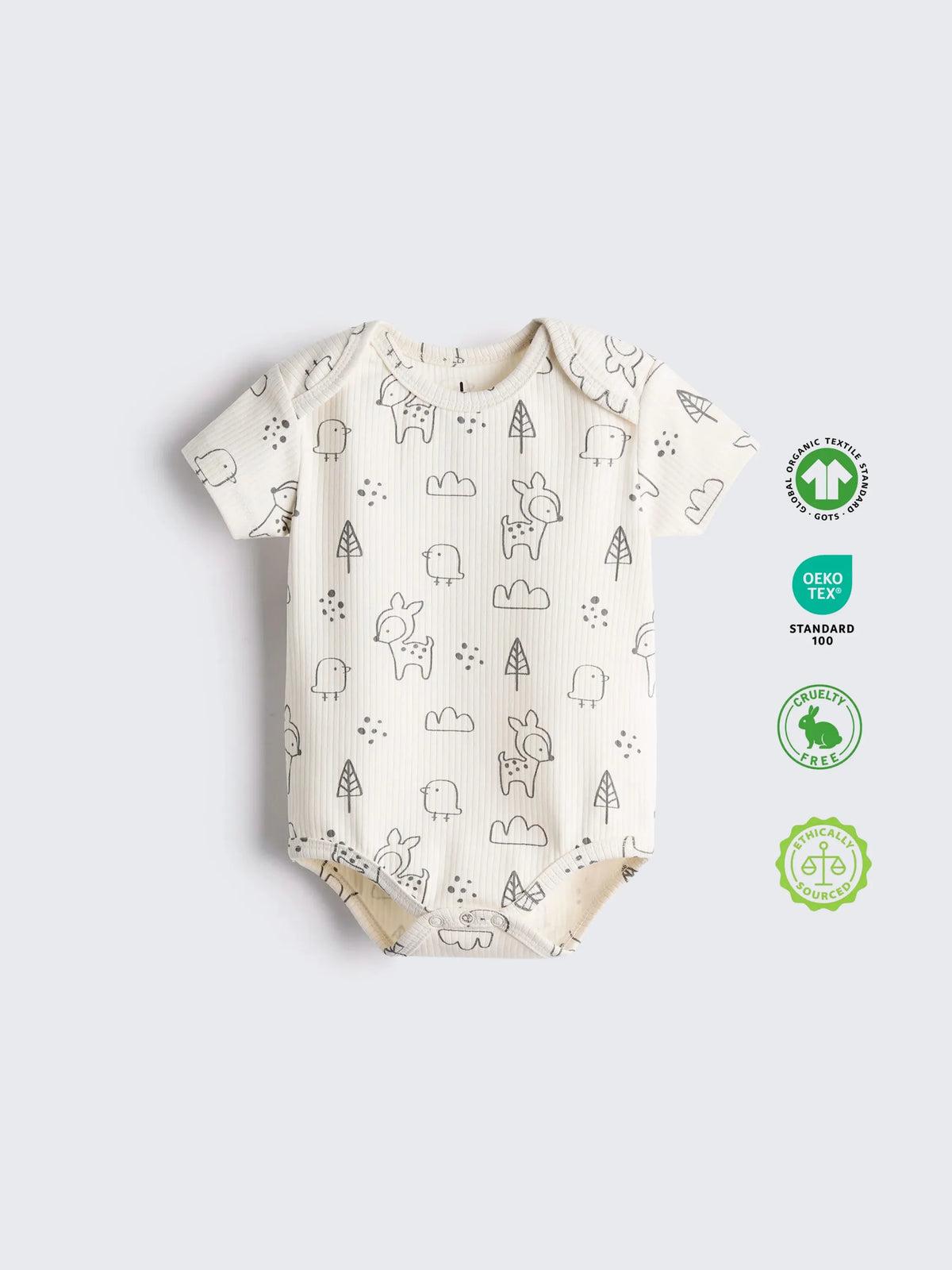 Organic Cotton Soft Ribbed Half Sleeve Bodysuit