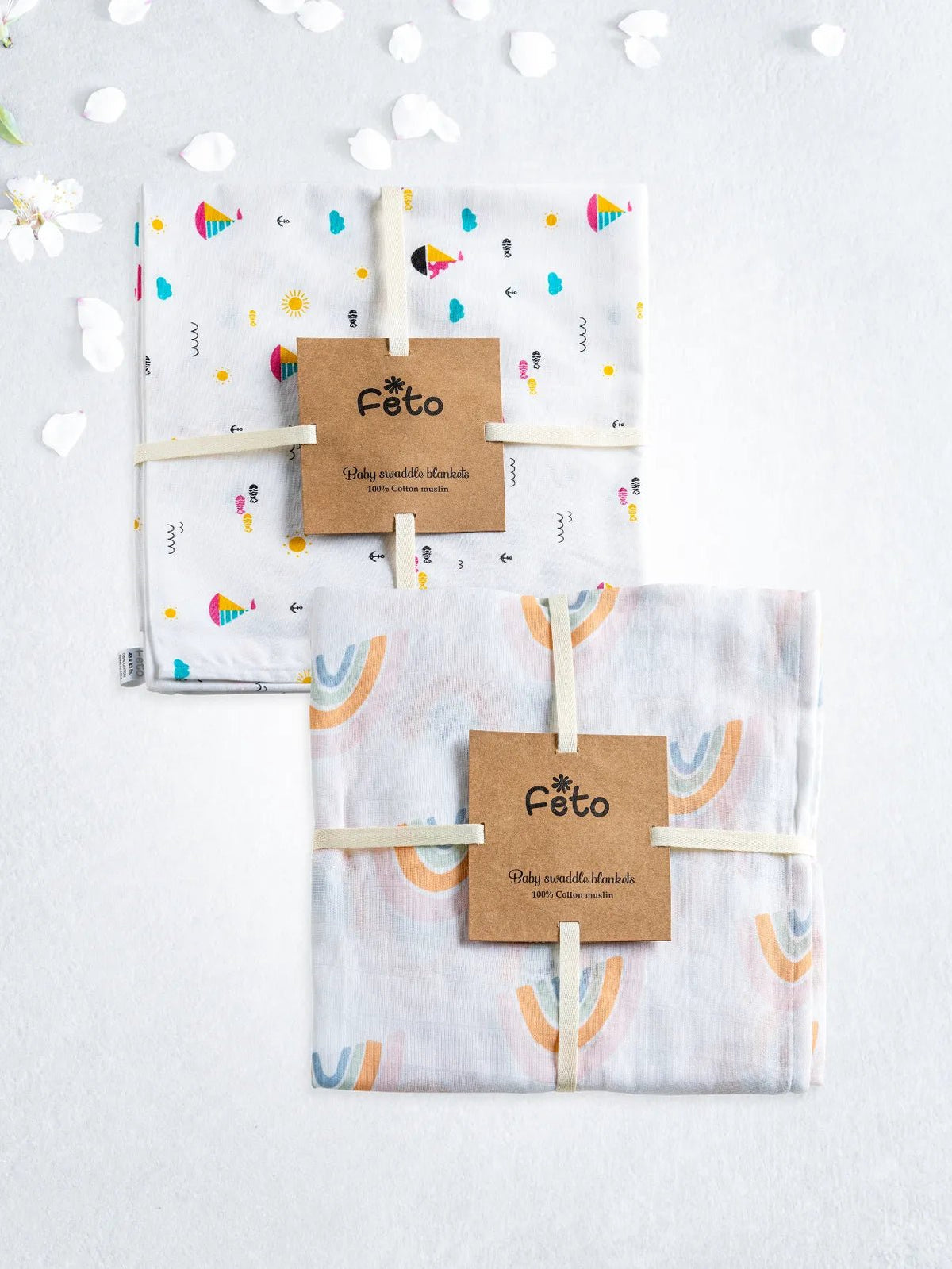COTTON MUSLIN SWADLE WRAP 2 PCS