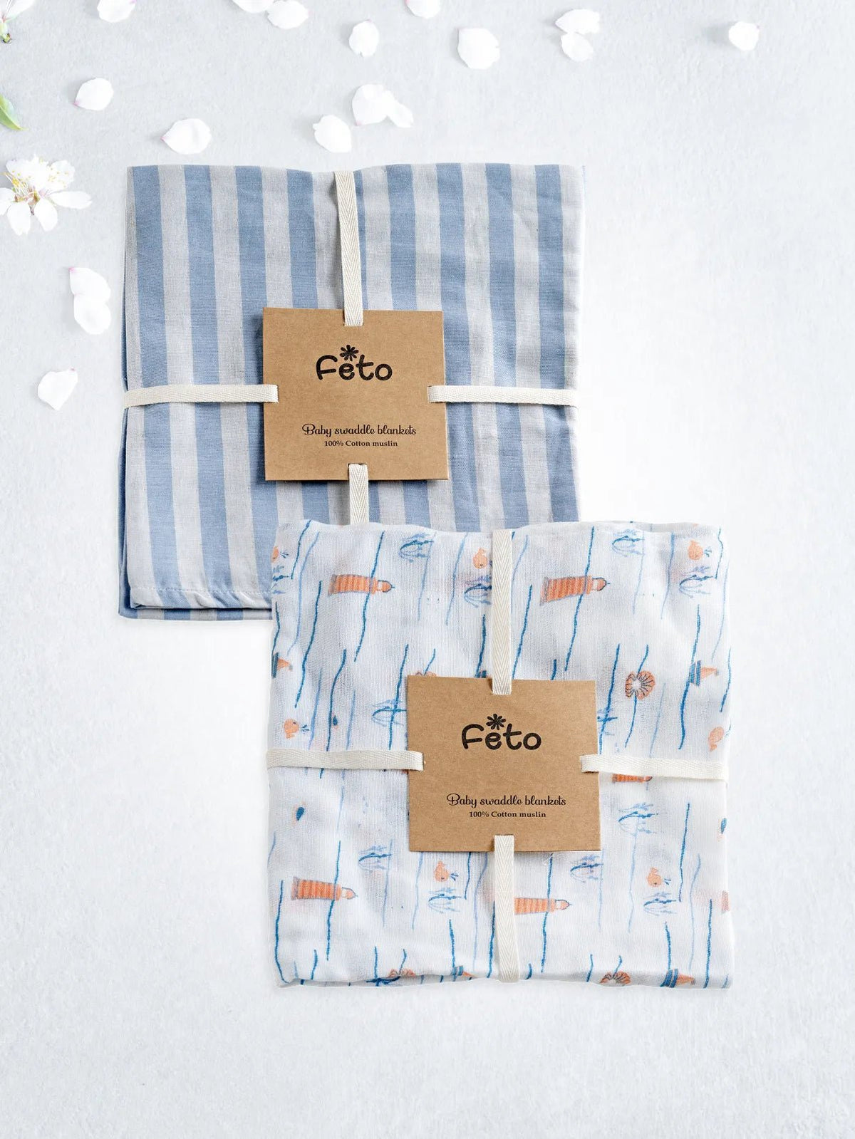 COTTON MUSLIN SWADLE WRAP 2PCS