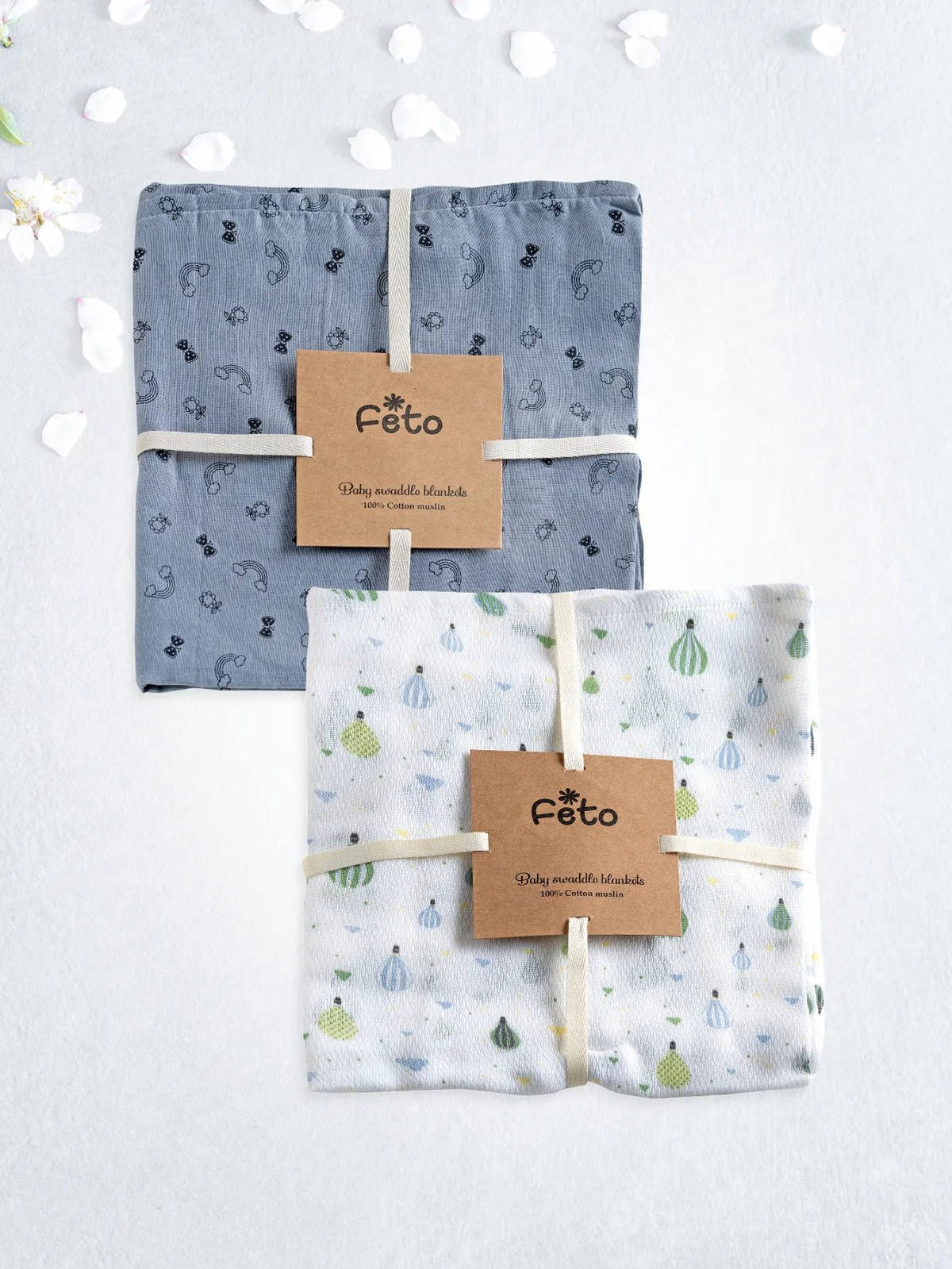 COTTON MUSLIN SWADLE WRAP 2PCS