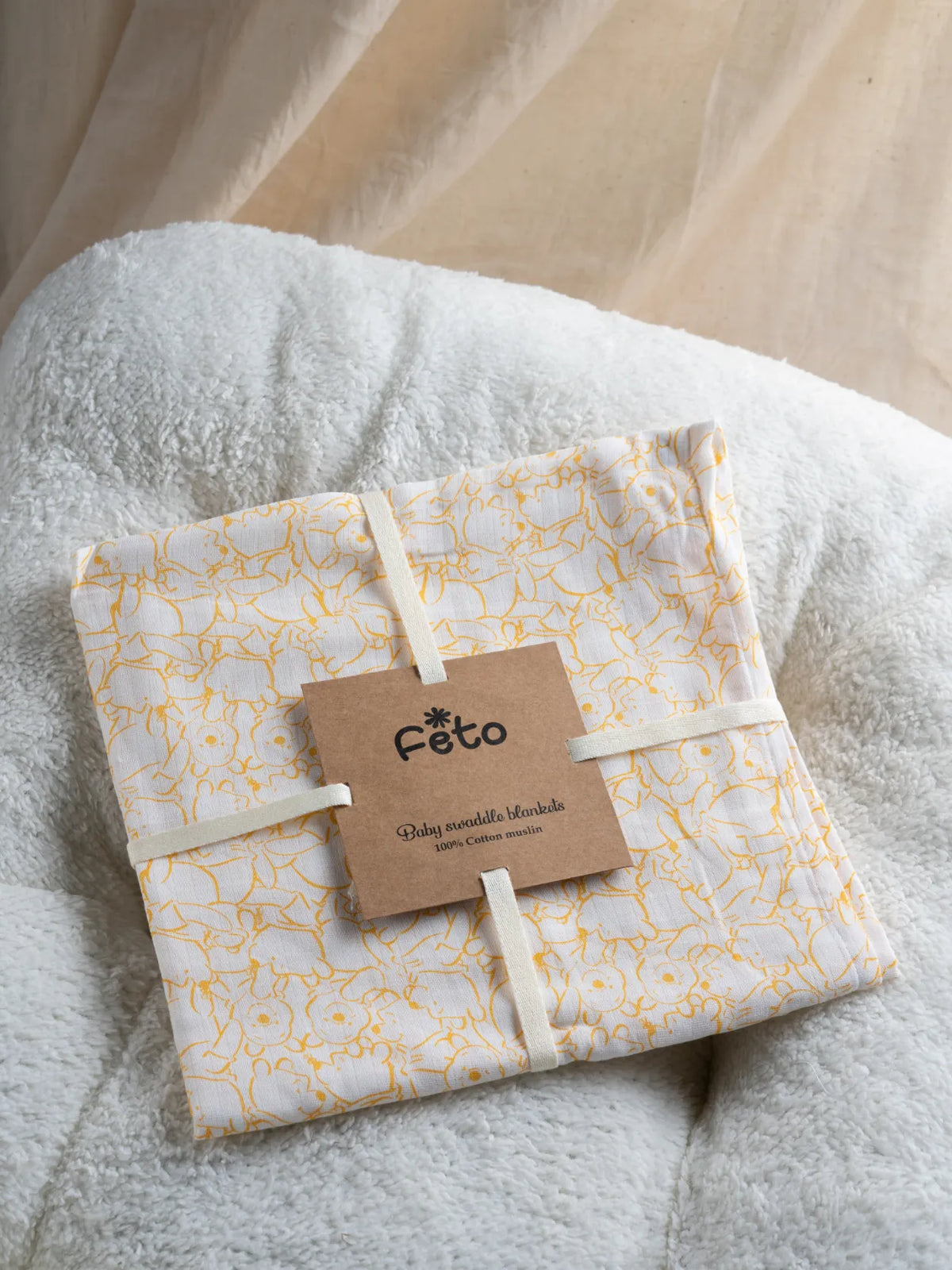 COTTON MUSLIN SWADLE WRAP - WINNIE THE POOH
