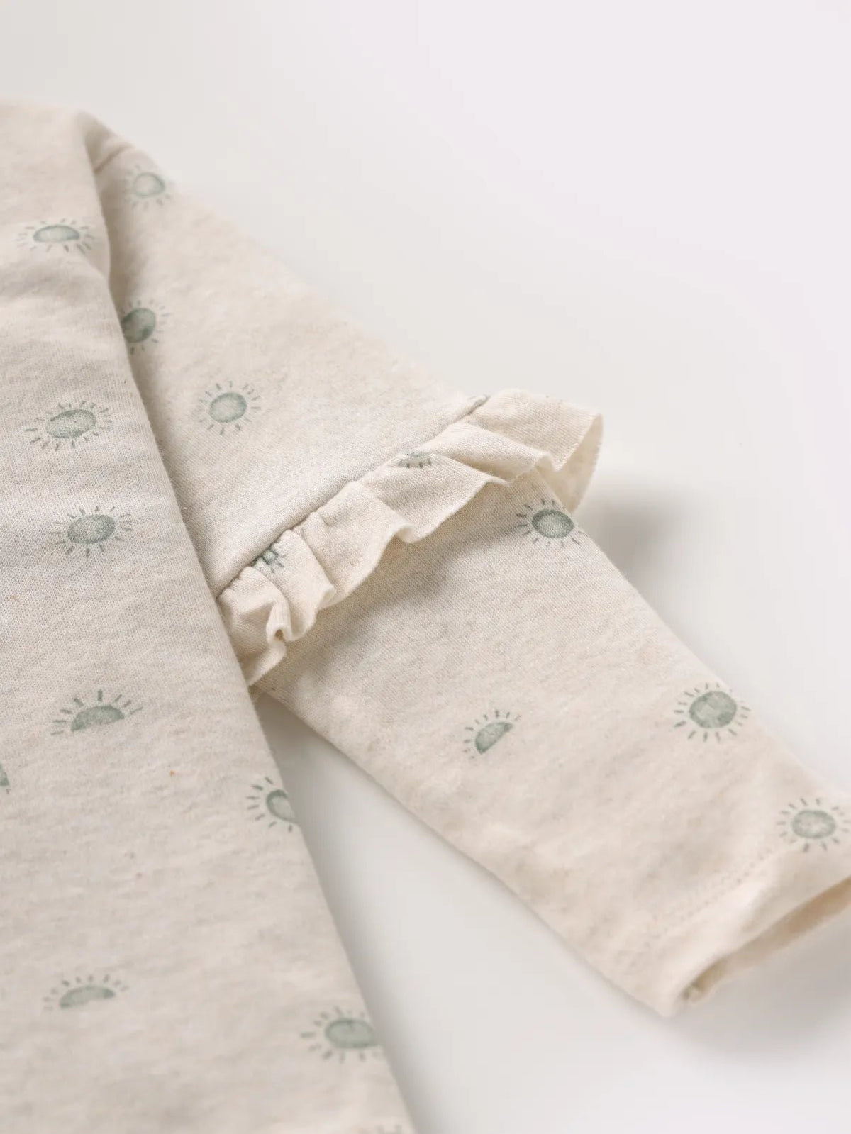 Full sleeve cream frill set for baby girl
