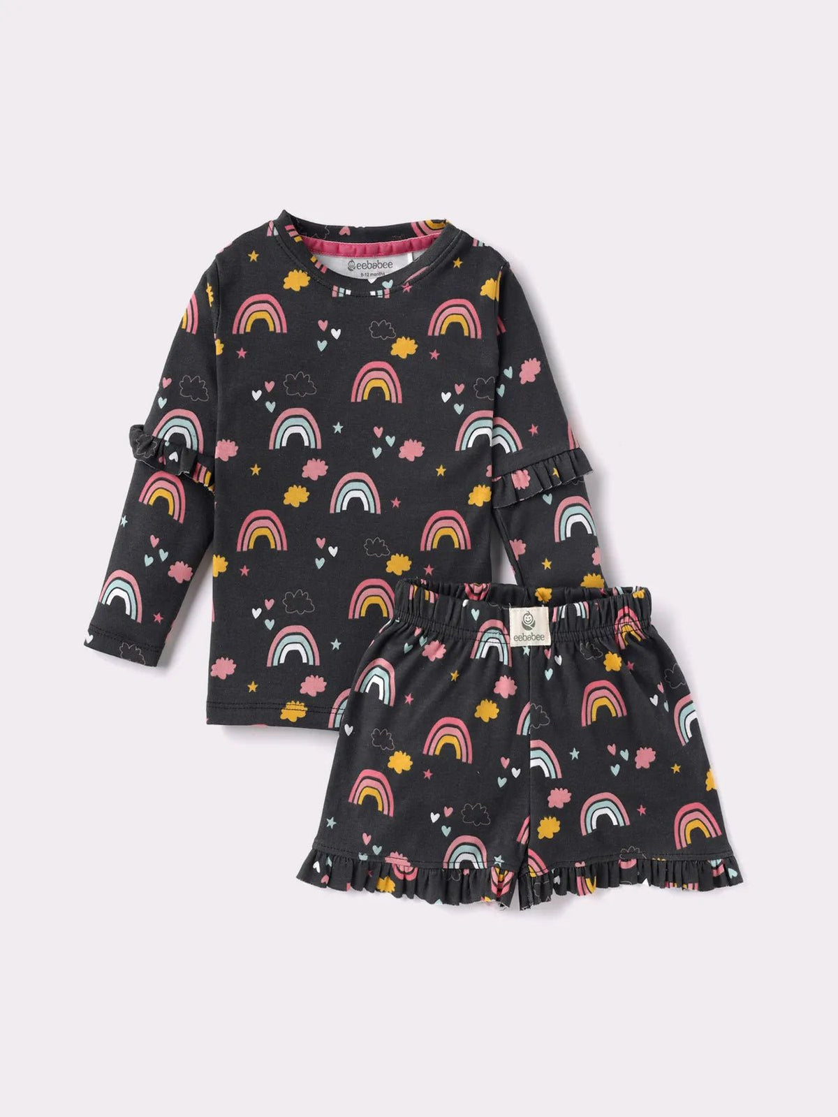Full sleeve black frill set for baby girl