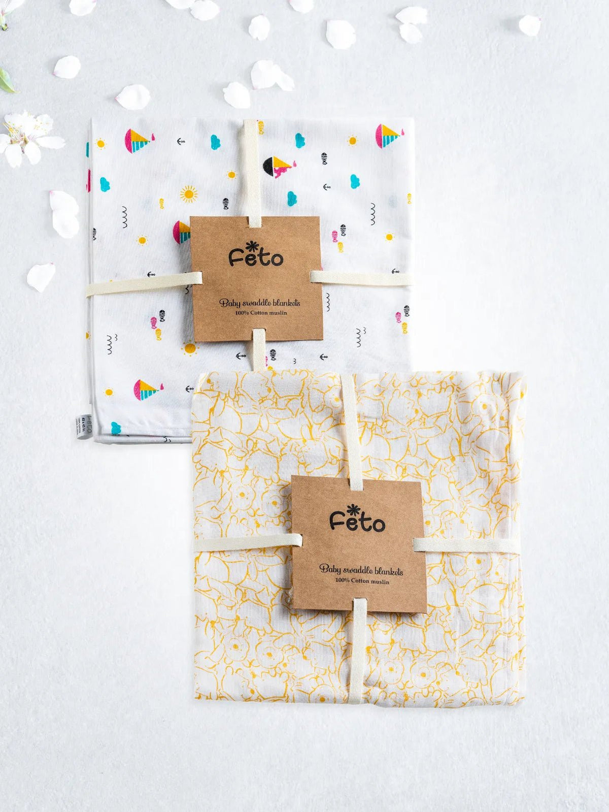 COTTON MUSLIN SWADLE WRAP 2PCS