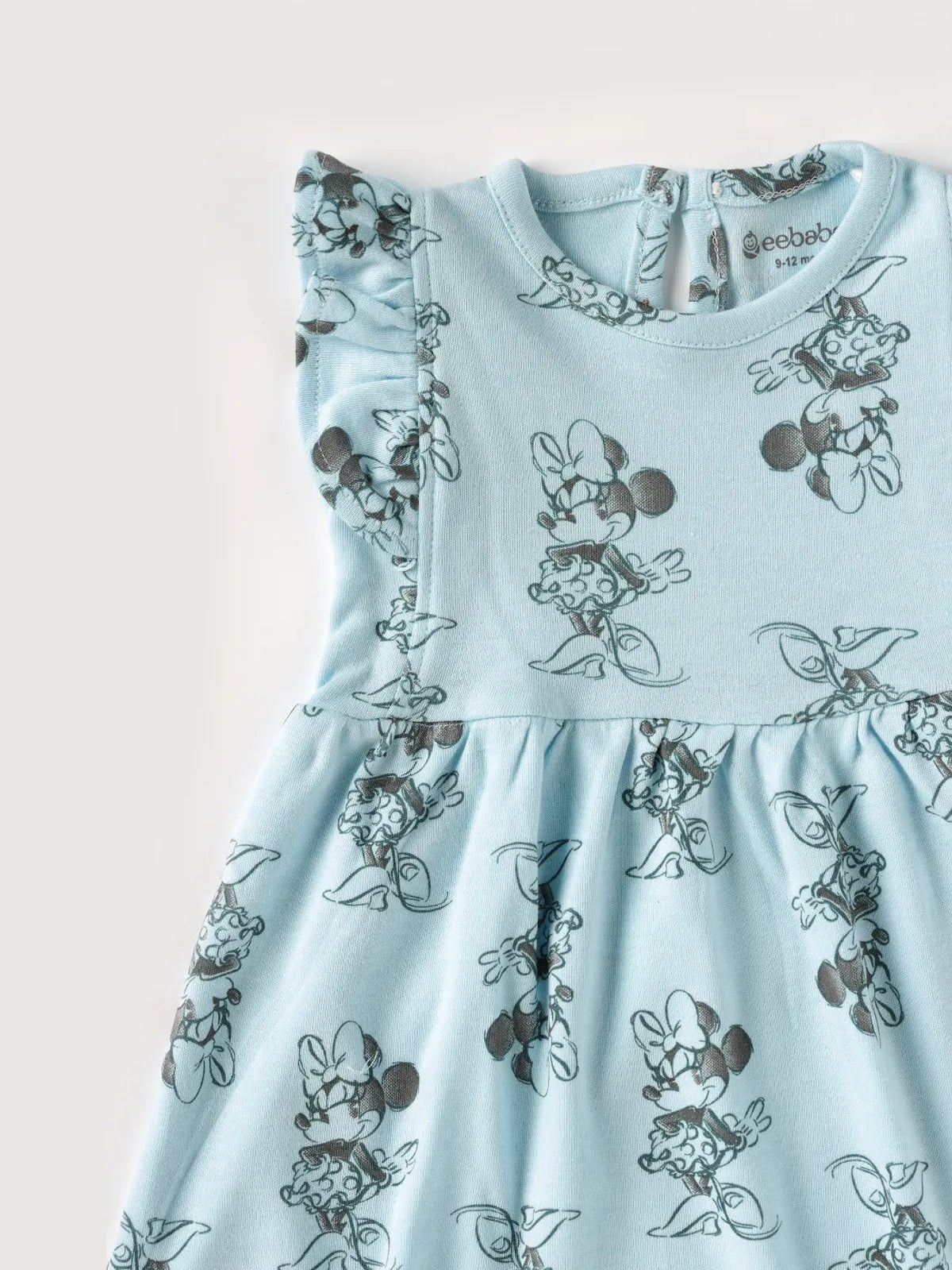 Sleeveless cyan frock for baby girls