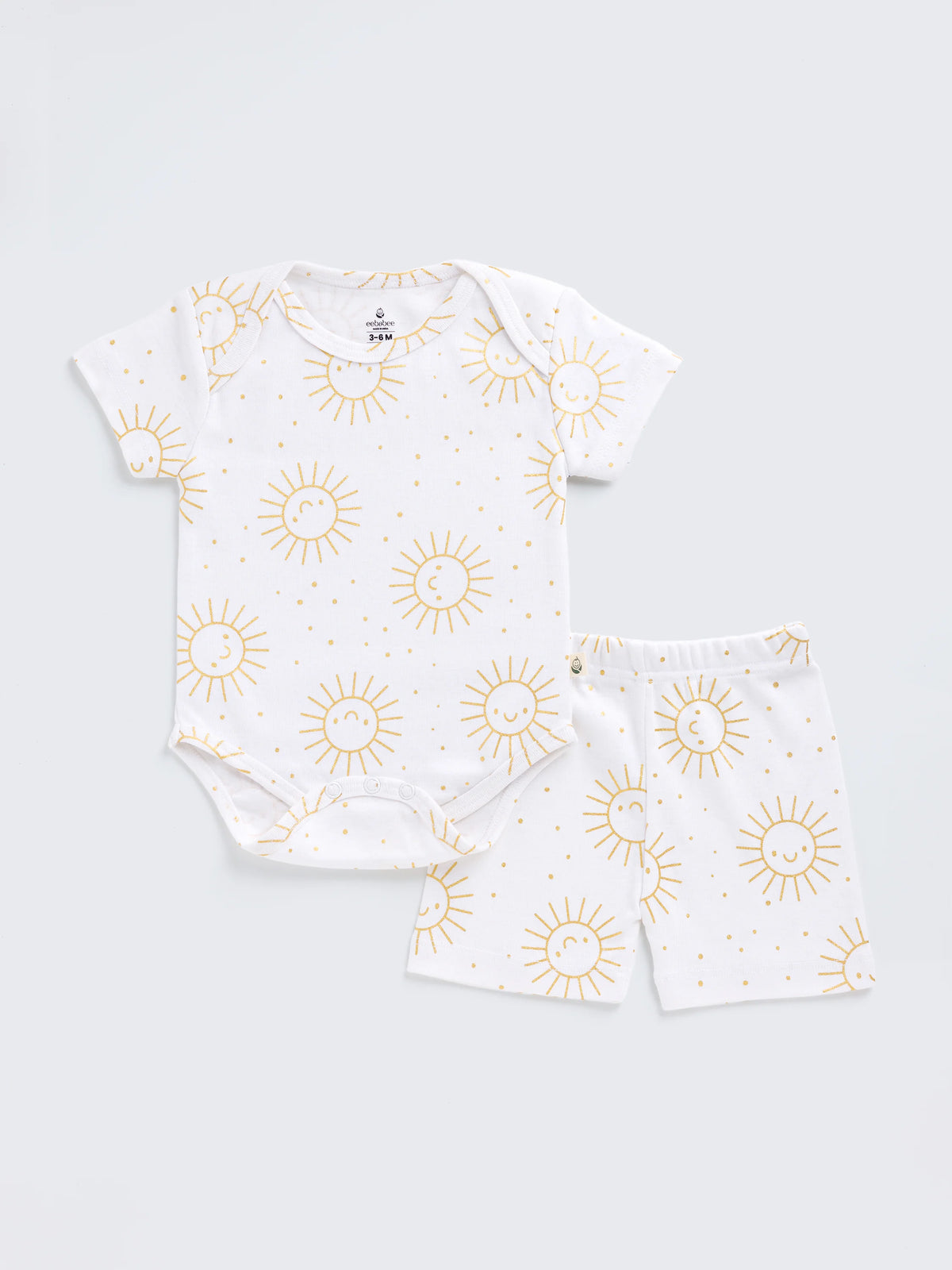 Sunny Smiles Print Bodysuit & Shorts Summer Set for Baby