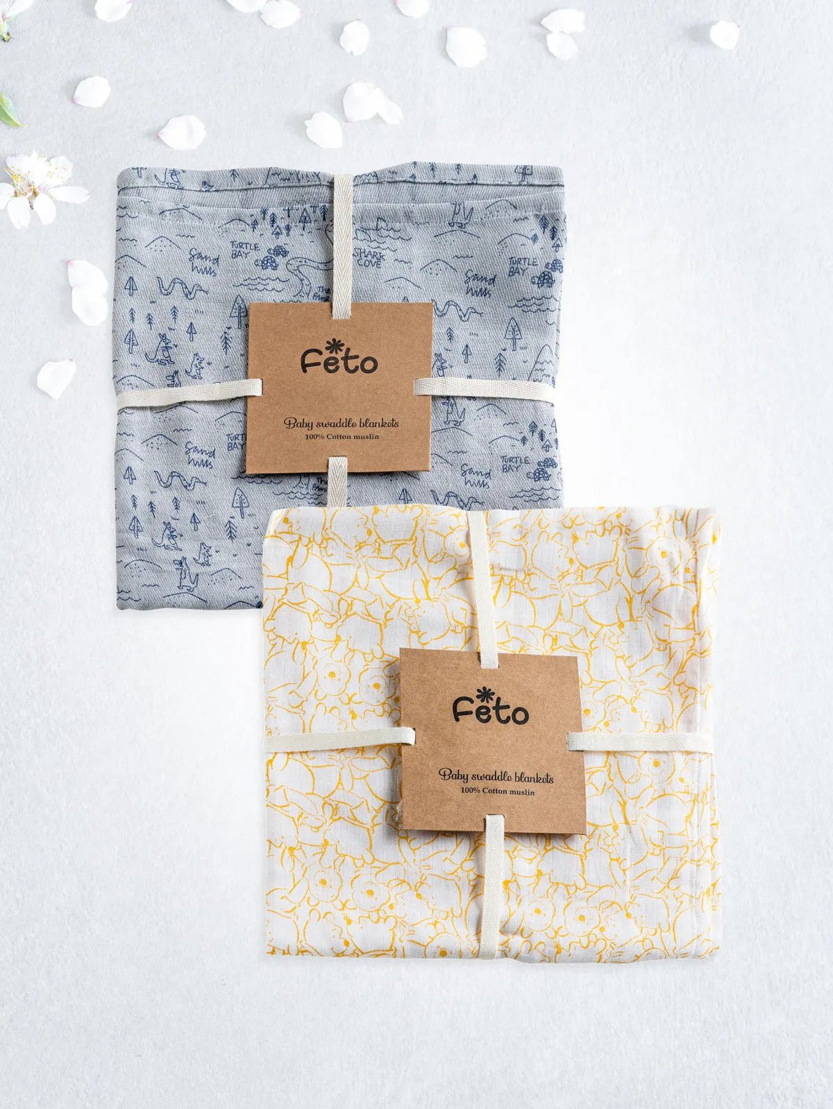 COTTON MUSLIN SWADLE WRAP 2PCS