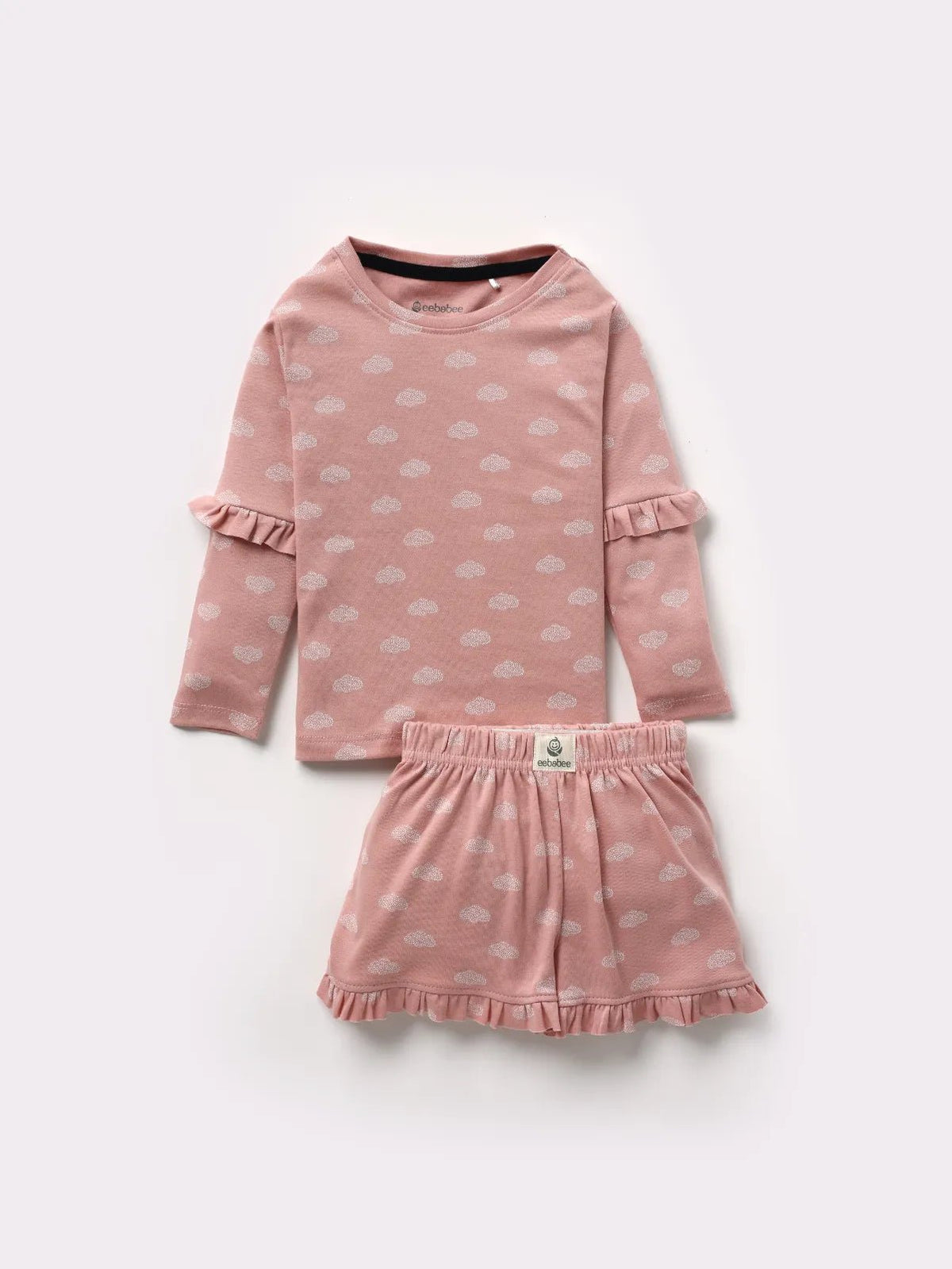 Full sleeve pink frill set for baby girl
