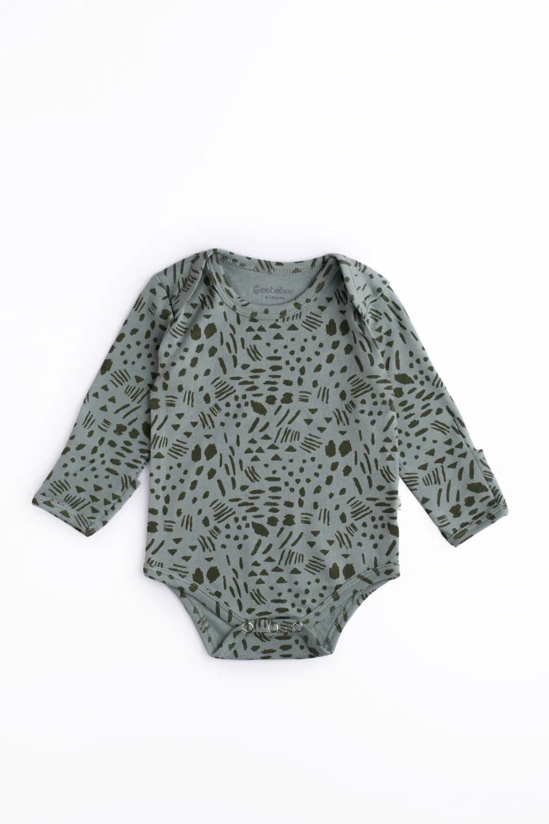 Full sleeve white, grey, pink & green bodysuits combo for baby