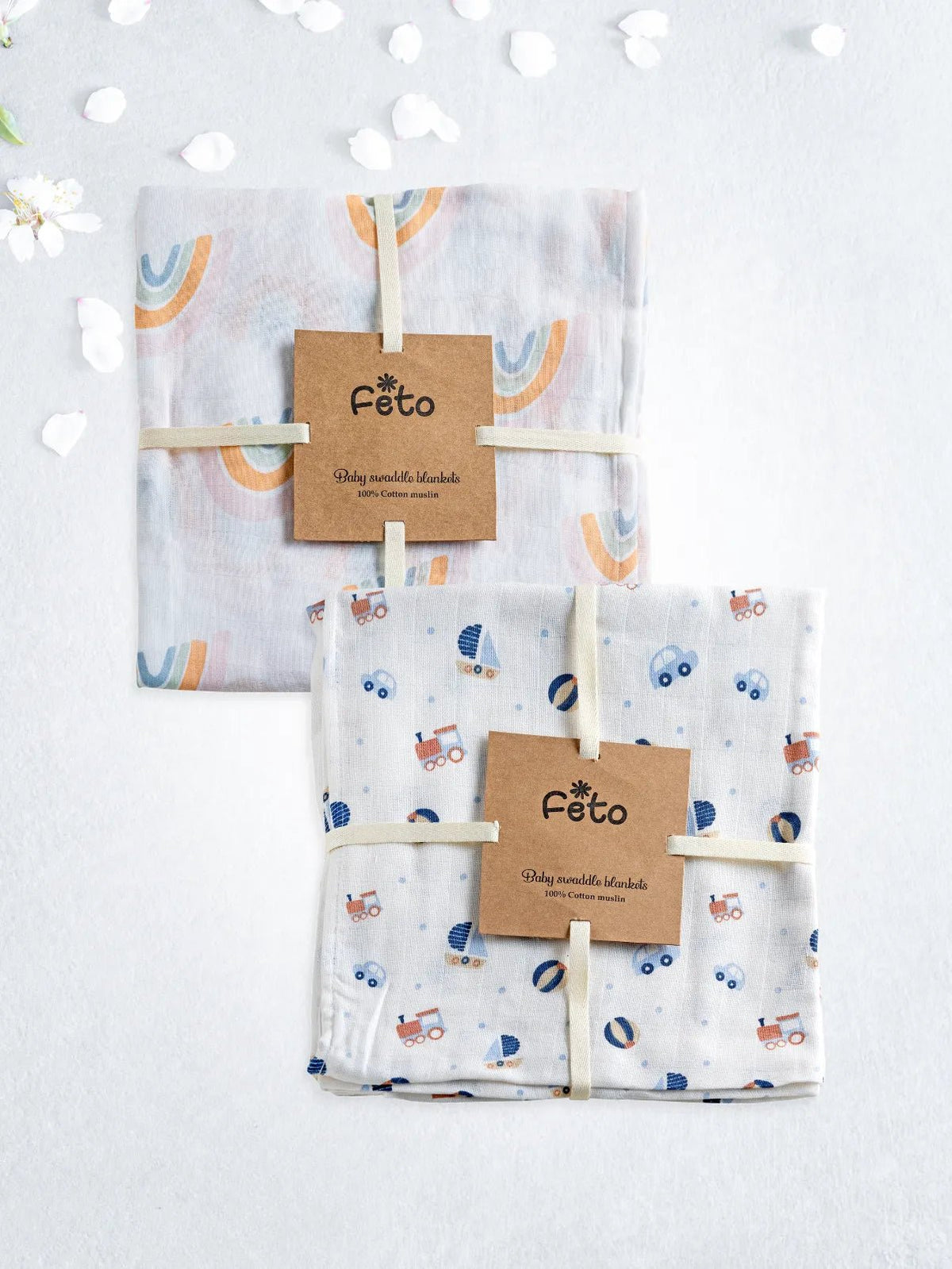 COTTON MUSLIN SWADLE WRAP 2PCS