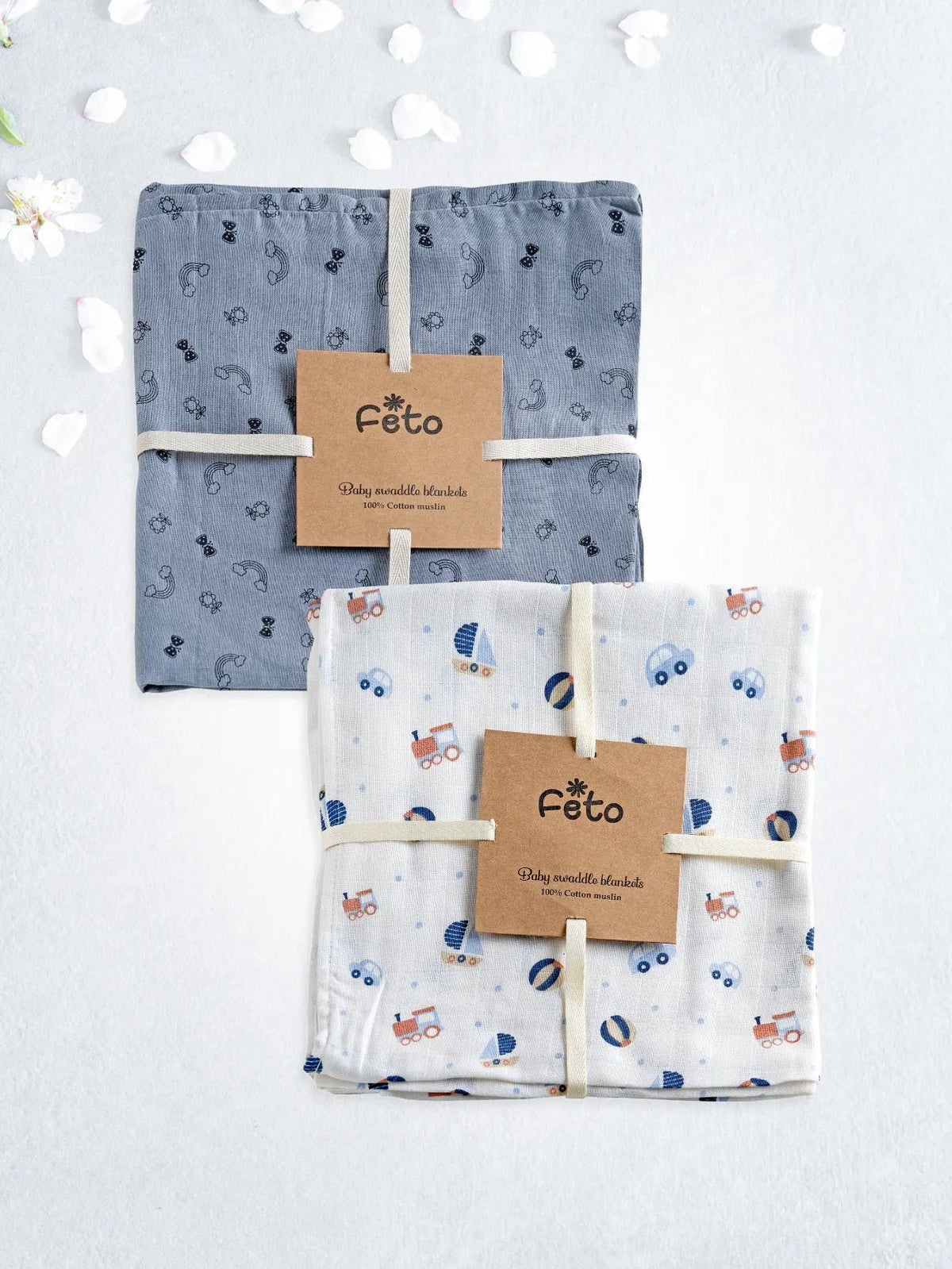 COTTON MUSLIN SWADLE WRAP 2PCS