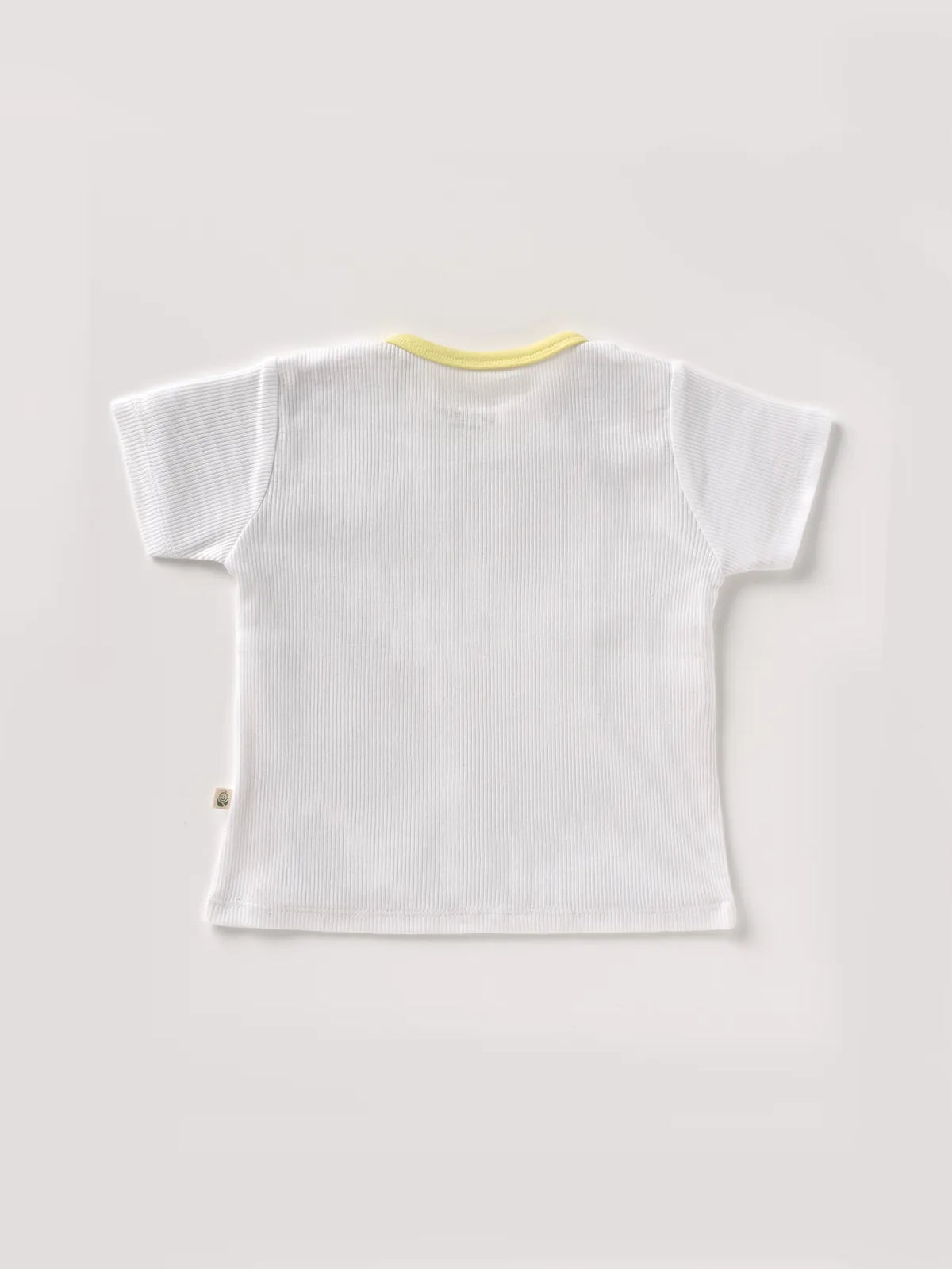 Half sleeve yellow, white summer outfit for baby