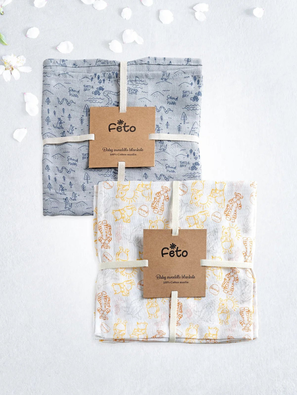 COTTON MUSLIN SWADLE WRAP 2PCS