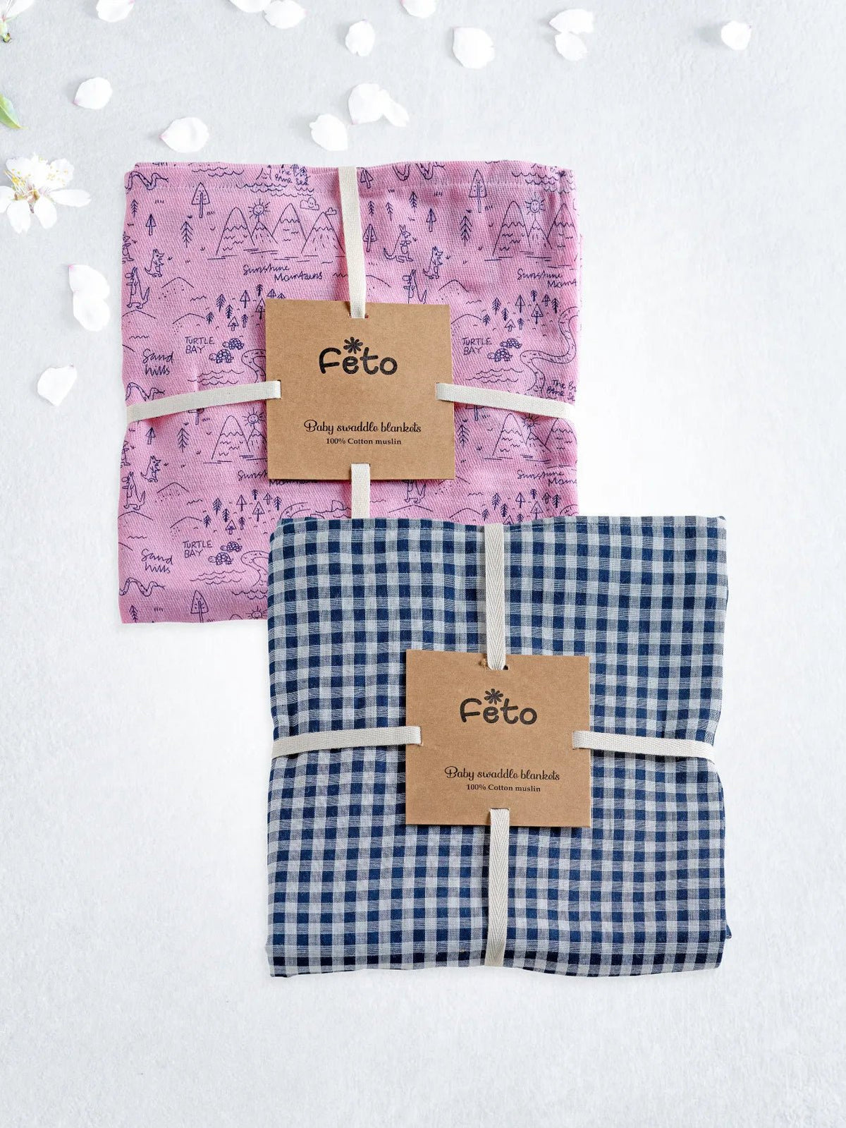 COTTON MUSLIN SWADLE WRAP 2PCS