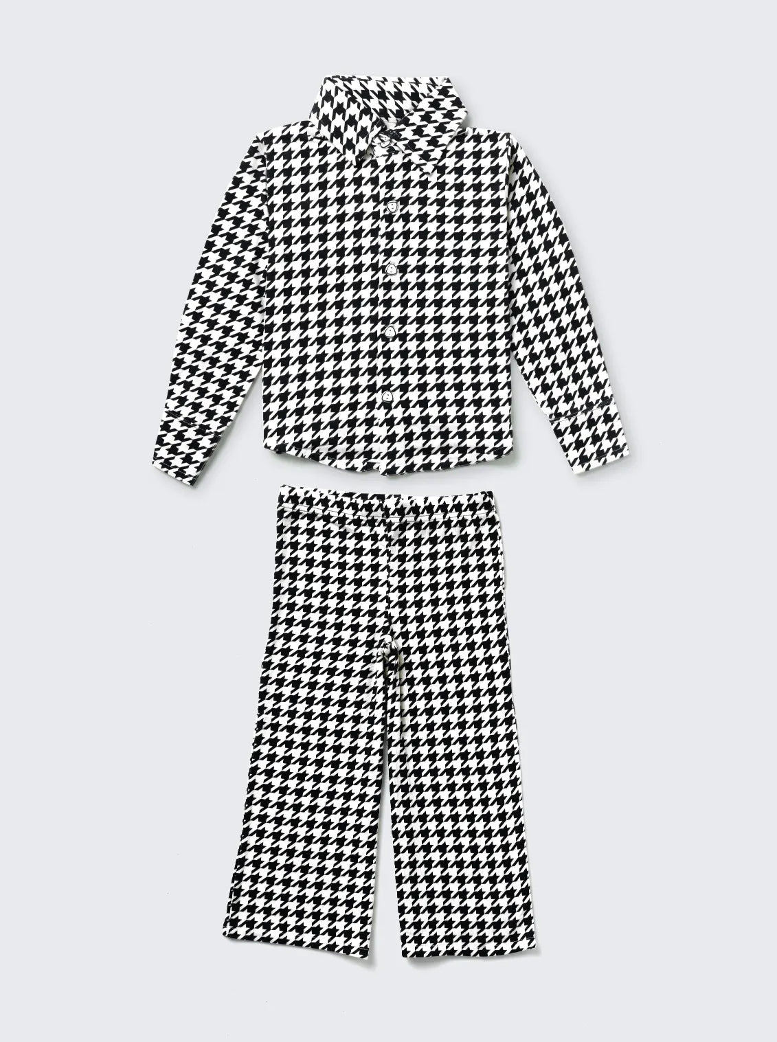 Girls Monochrome Houndstooth Comfy Co-ord Set