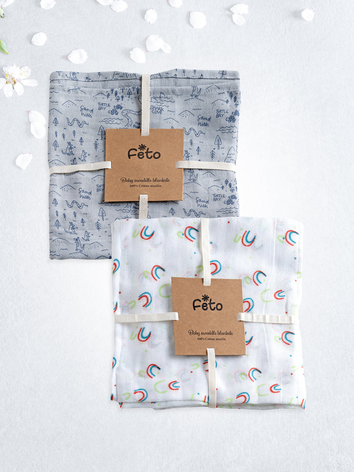 COTTON MUSLIN SWADLE WRAP 2PCS