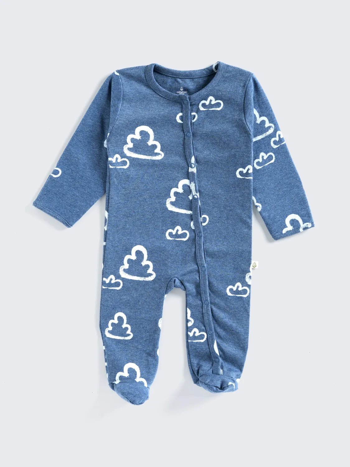 Cozy Cloud Printed Full Sleeves Footed Sleepsuit