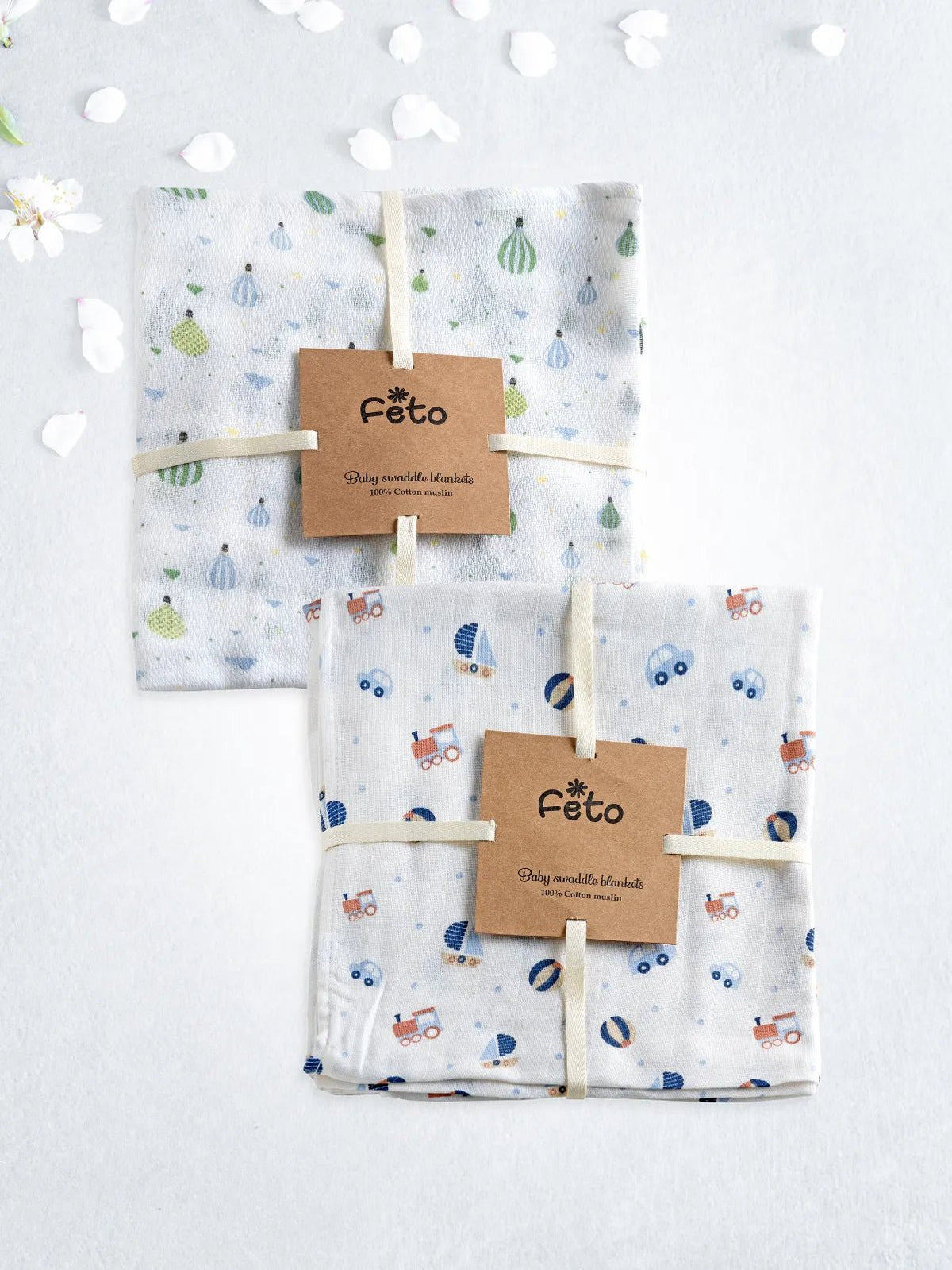 COTTON MUSLIN SWADLE WRAP 2PCS