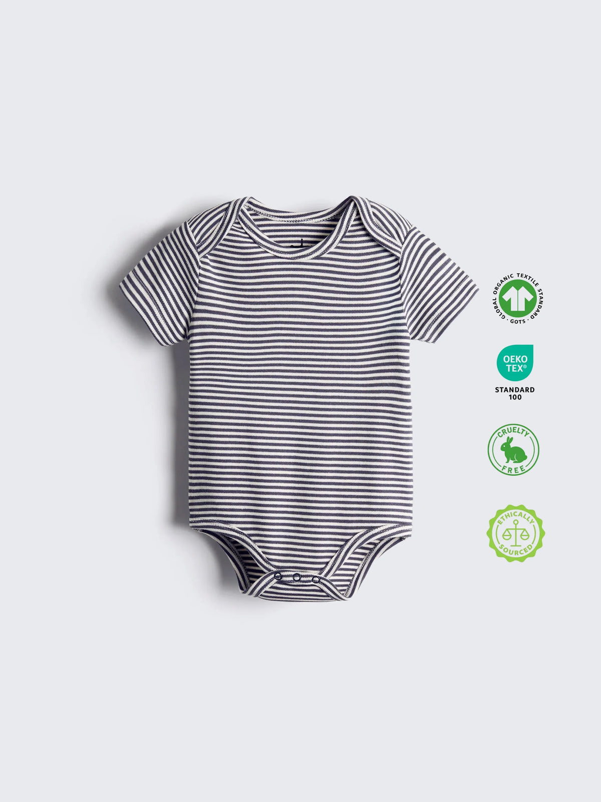 Organic Cotton Navy Striped Soft Ribbed Bodysuit
