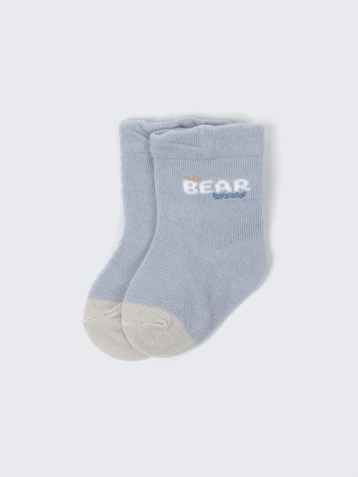 Bear & Cloud Baby Socks – 2 Pair Soft Cotton Pack